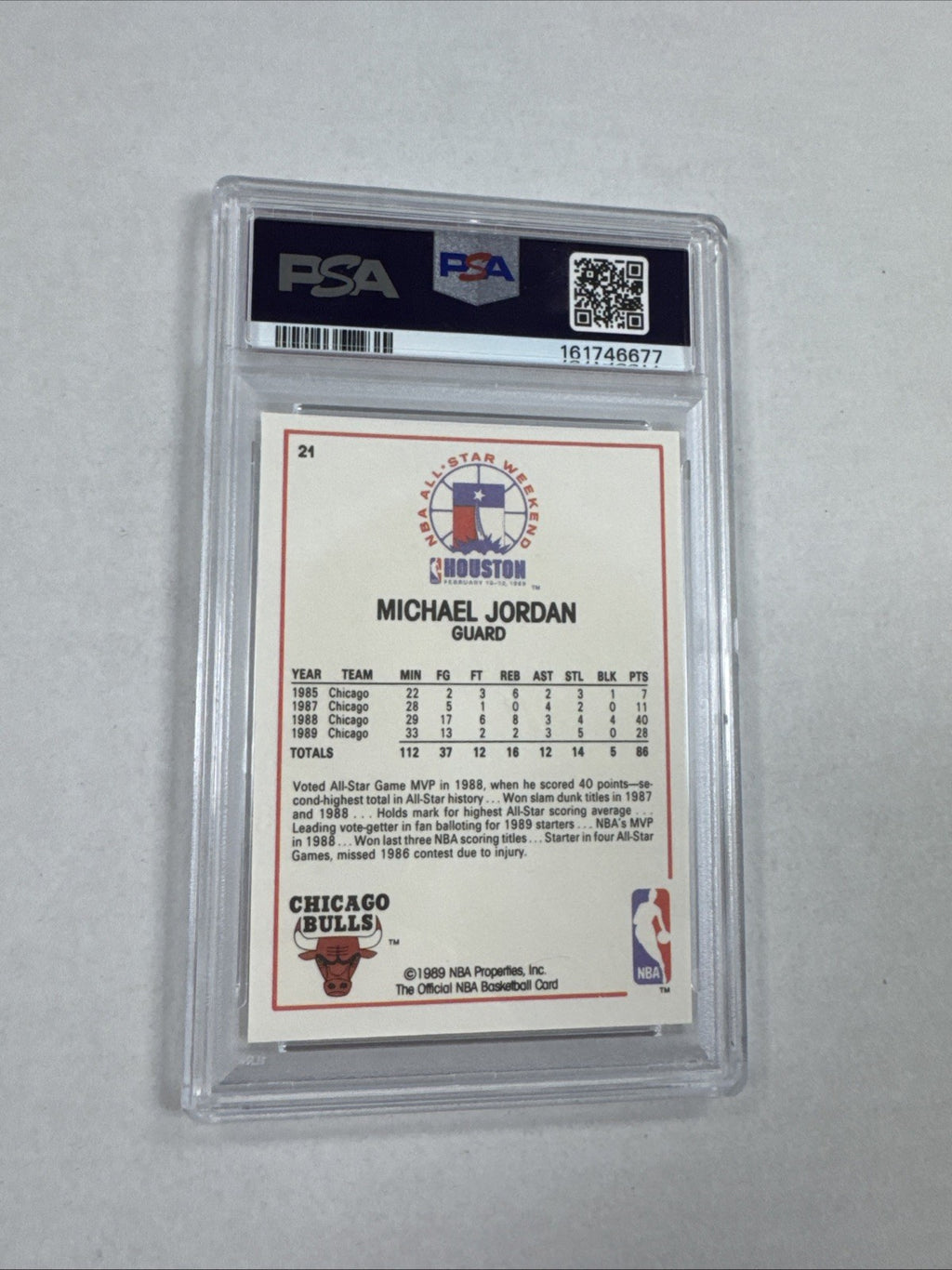 1989-90 NBA Hoops - All-Star Game Michael Jordan #21 PSA 8