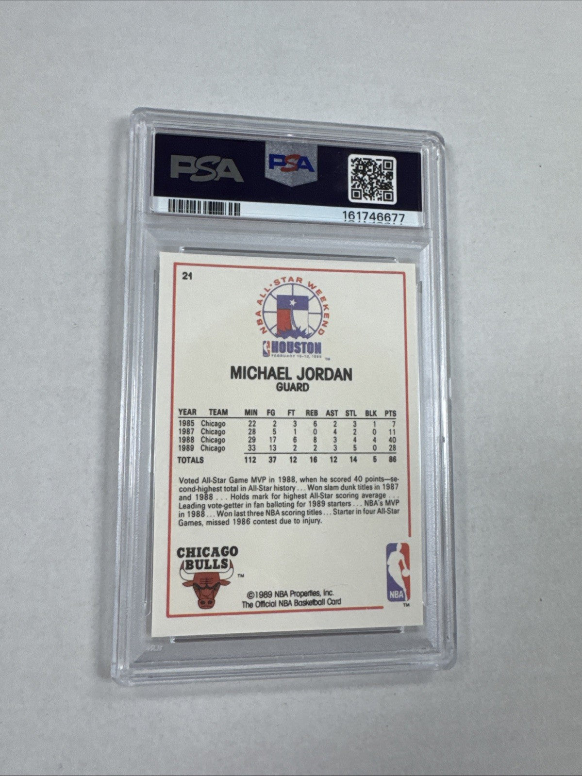 1989-90 NBA Hoops - All-Star Game Michael Jordan #21 PSA 8
