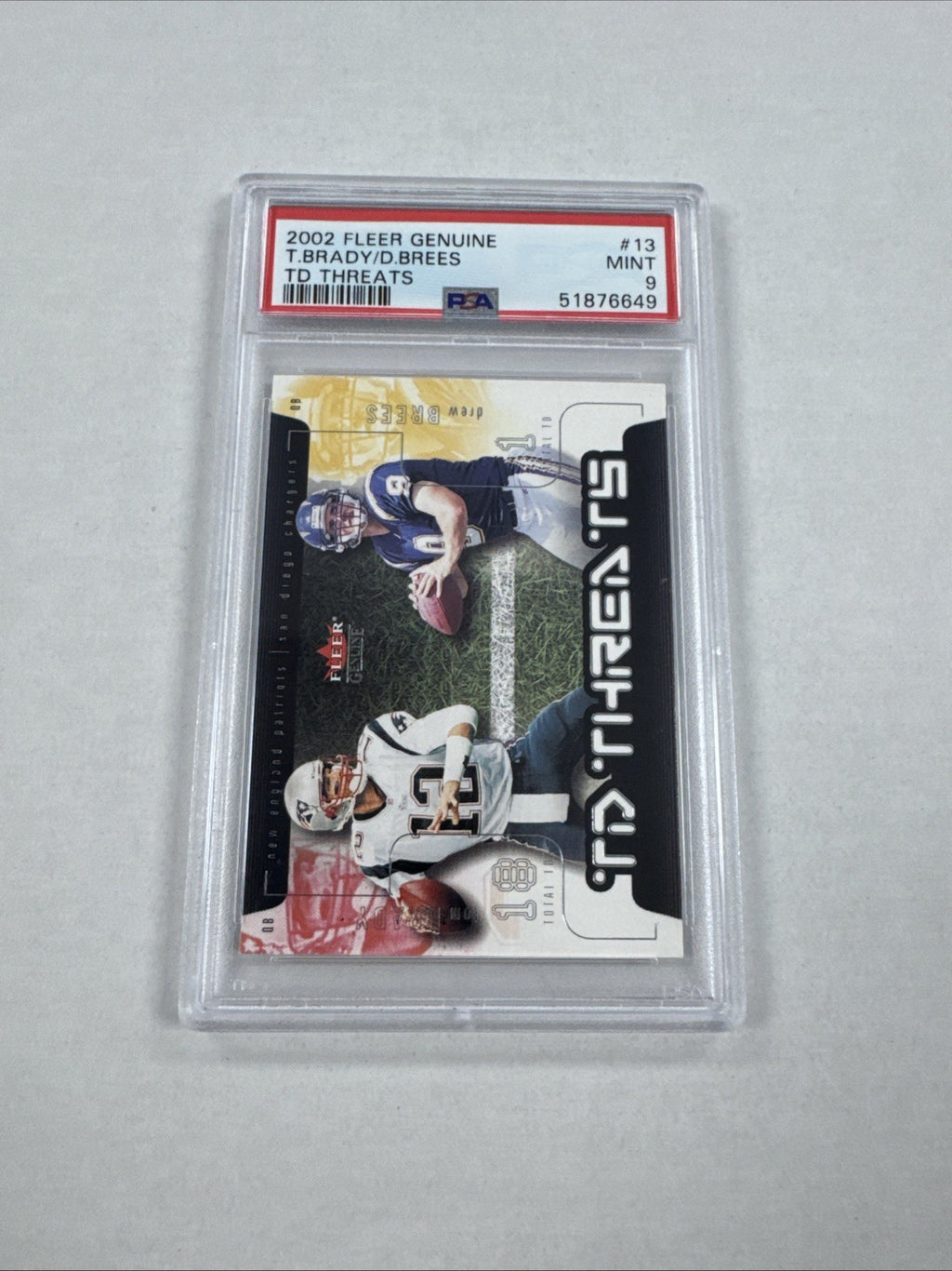 2002 Fleer Genuine - Td Threats Tom Brady, Drew Brees #13 TD PSA 9