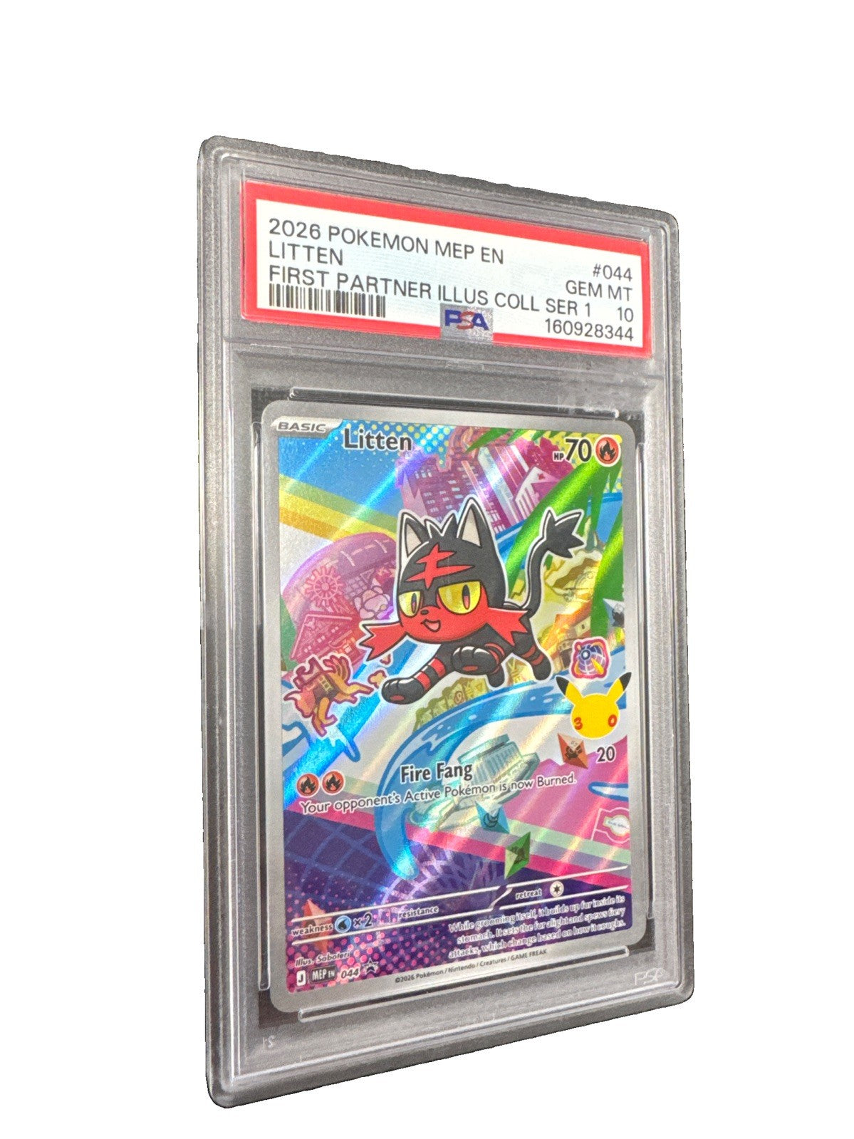 Litten 044 Me: Mega Evolution Promo Holo PSA 10