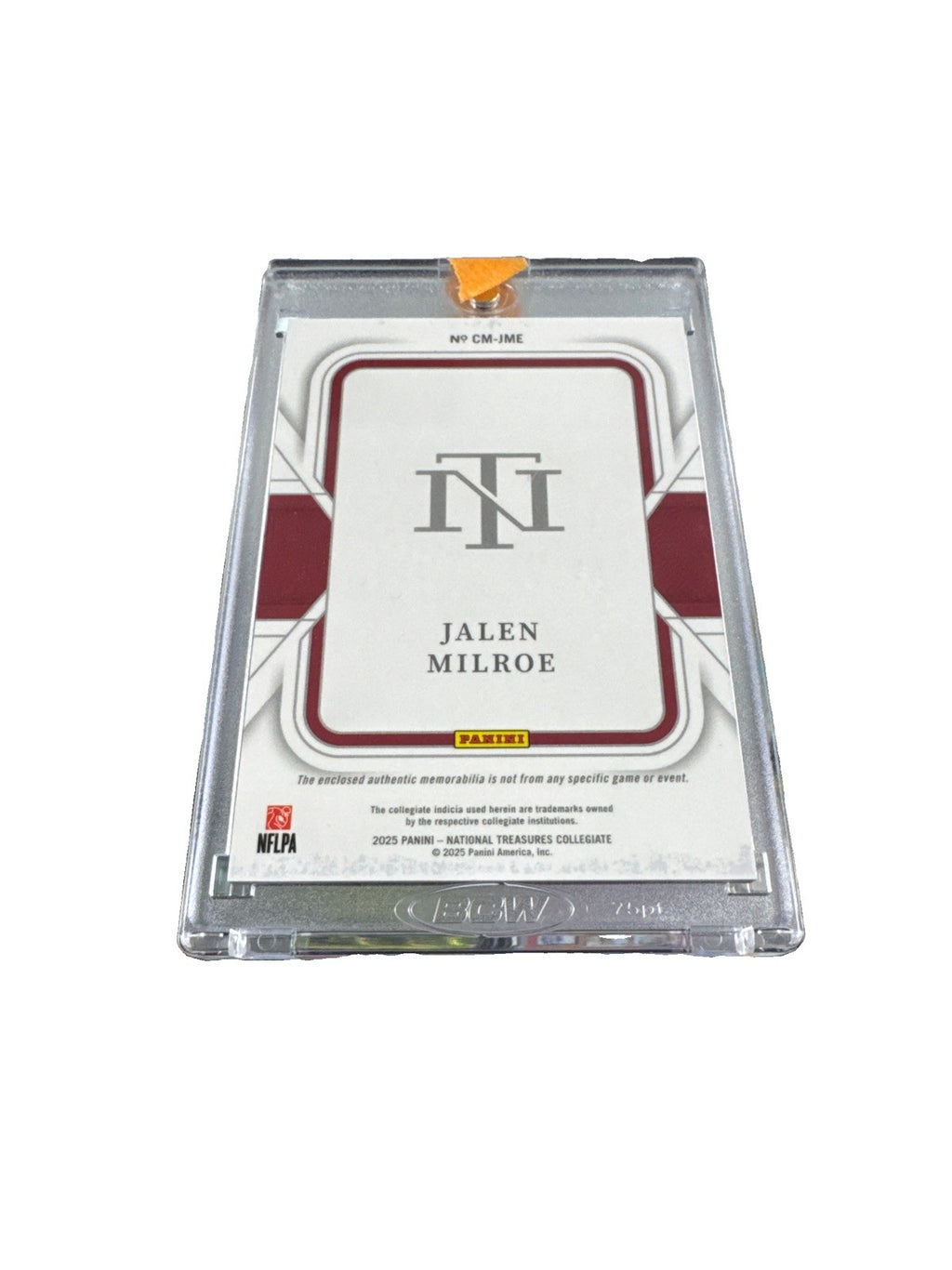 2025 Jalen Milroe /25 National Treasures Duel Patch