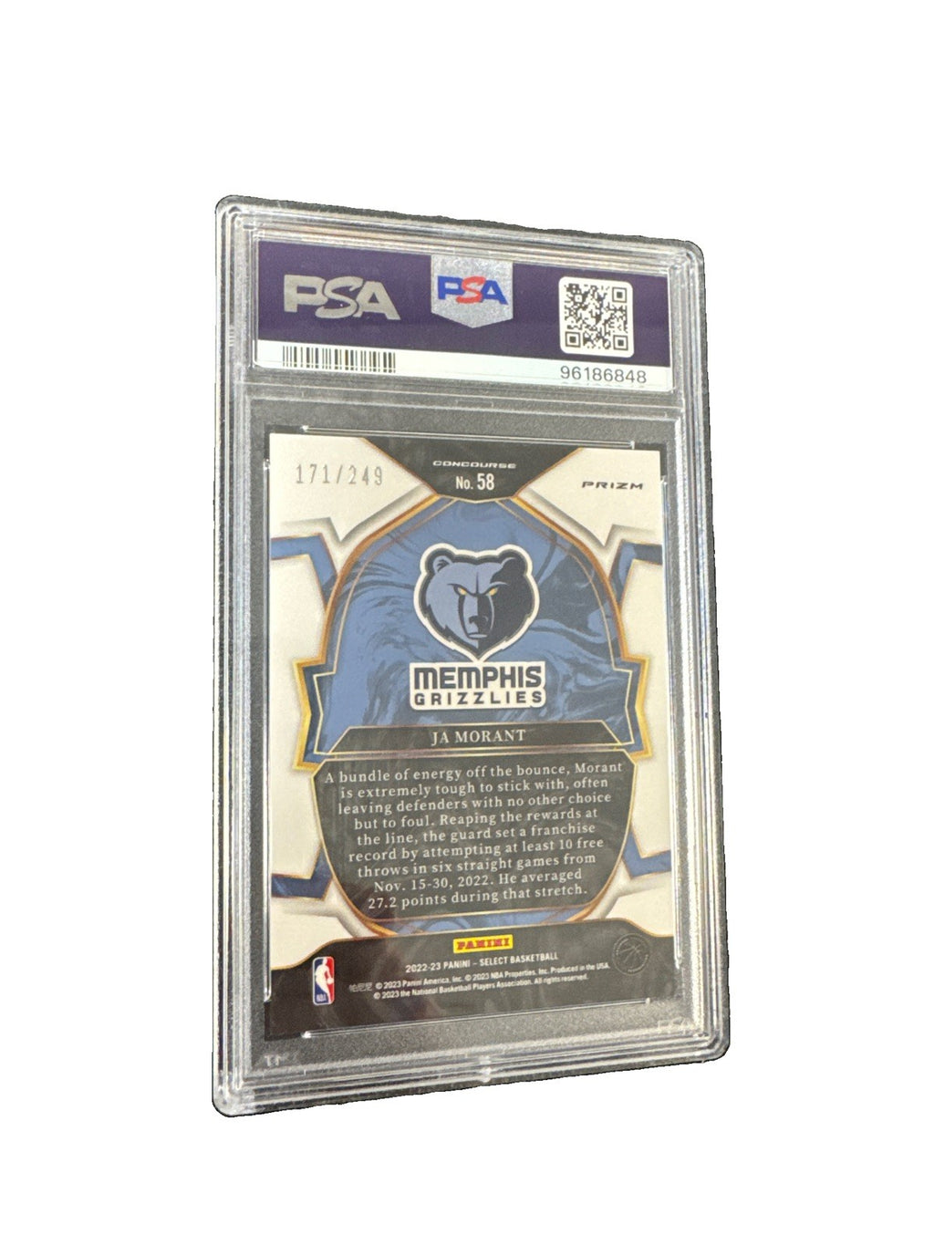 2022 Select Ja Morant Blue Scope /249 PSA 10