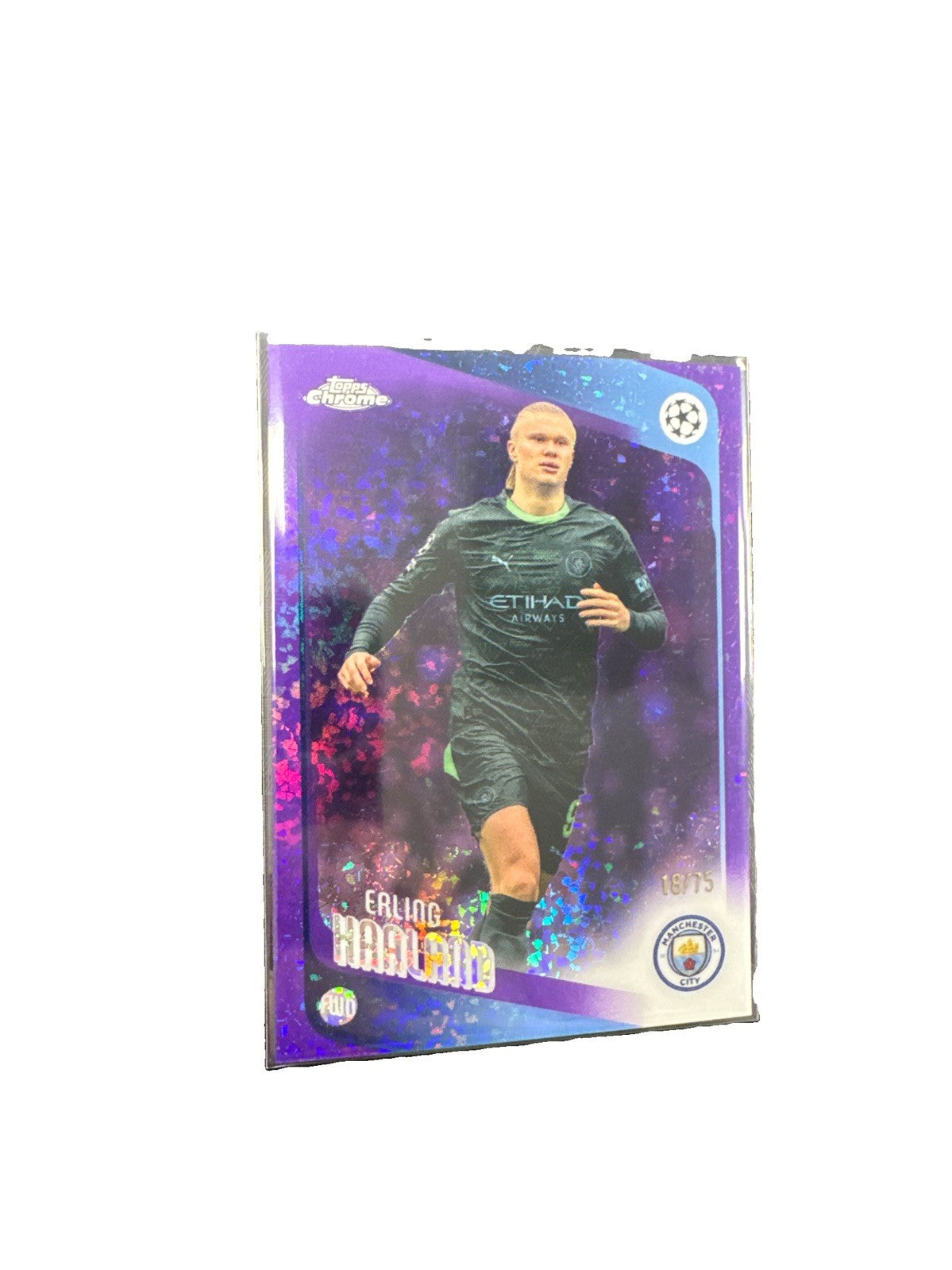 2026 Topps Chrome Erling Haaland Purple Sparkle /75