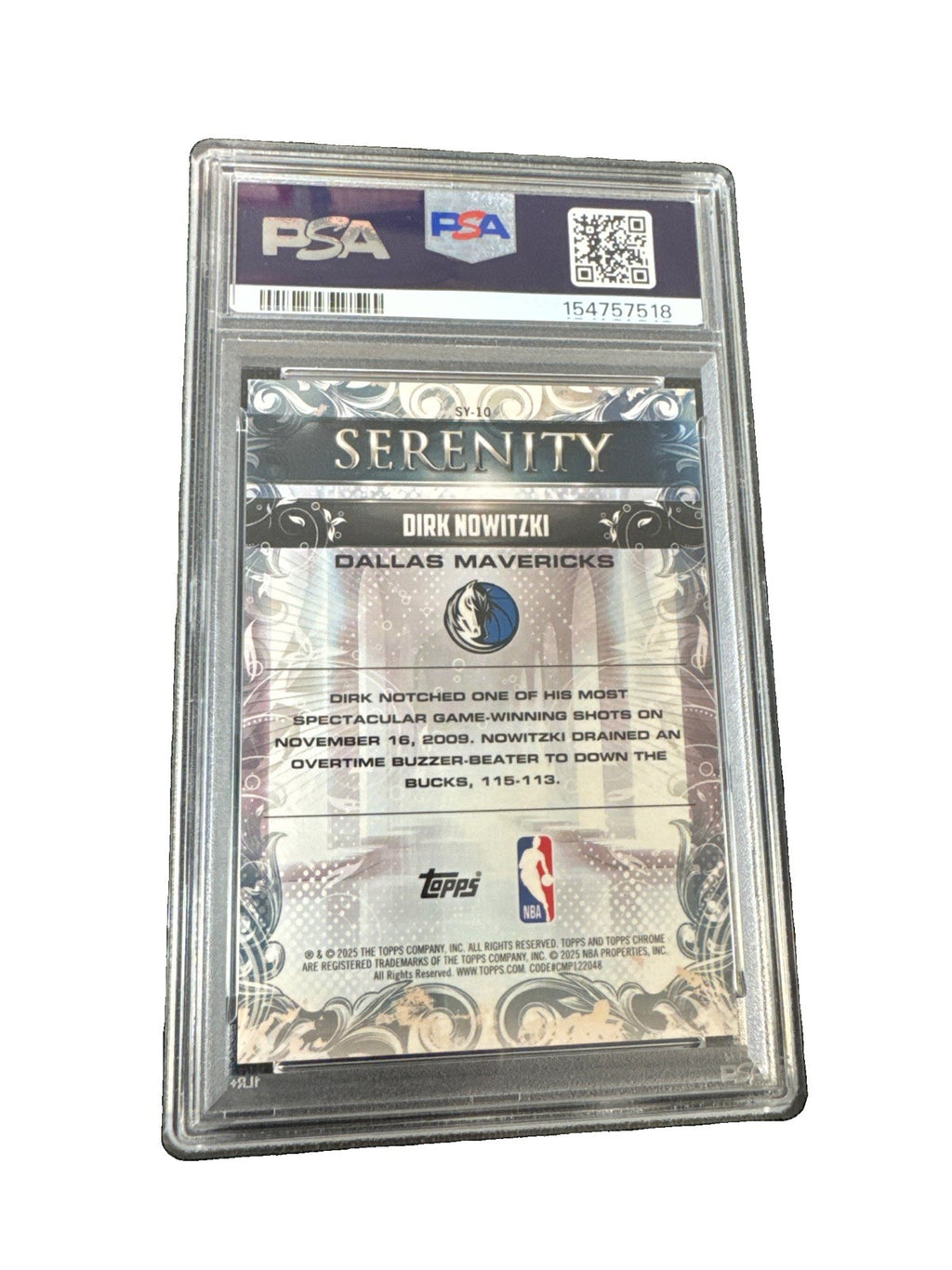 2025-26 Topps Chrome - Serenity Dirk Nowitzki #SY-10 Orange Refractor /25