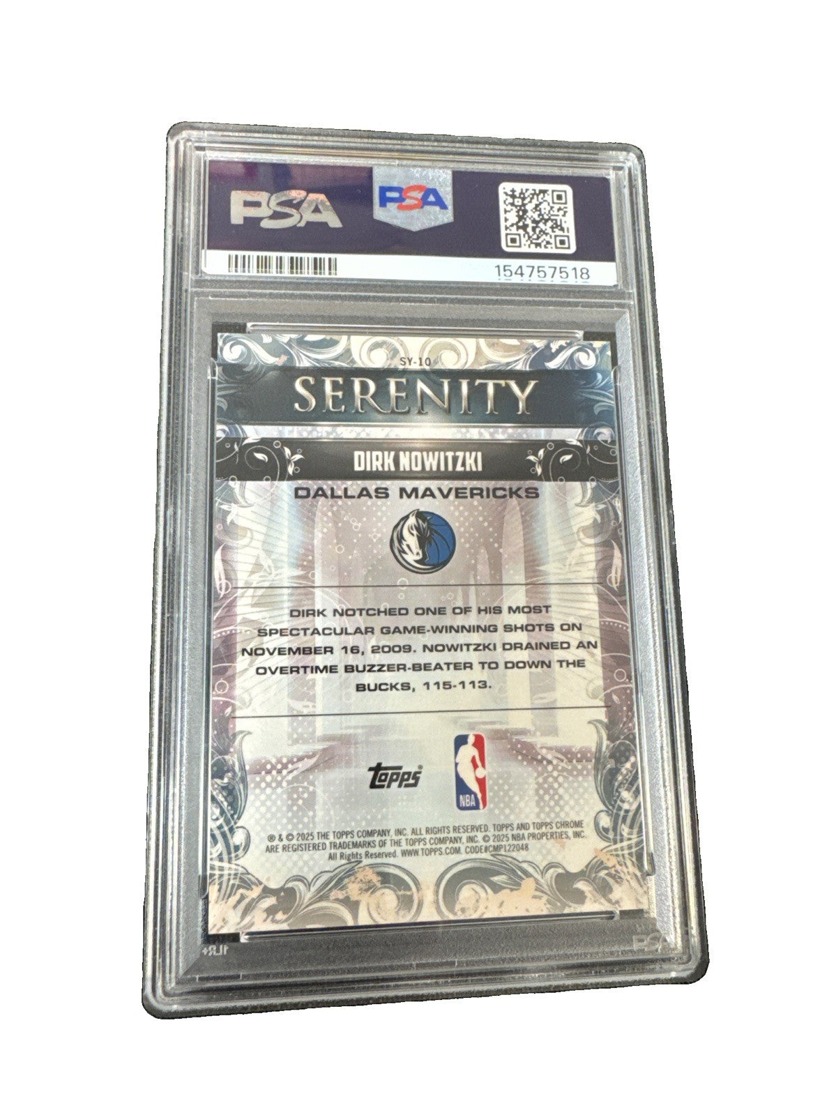 2025-26 Topps Chrome - Serenity Dirk Nowitzki #SY-10 Orange Refractor /25