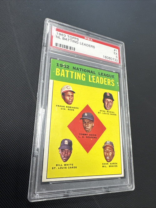 1963 Topps - League Leaders Stan Musial, Hank Aaron, Frank Robinson #1 PSA 5