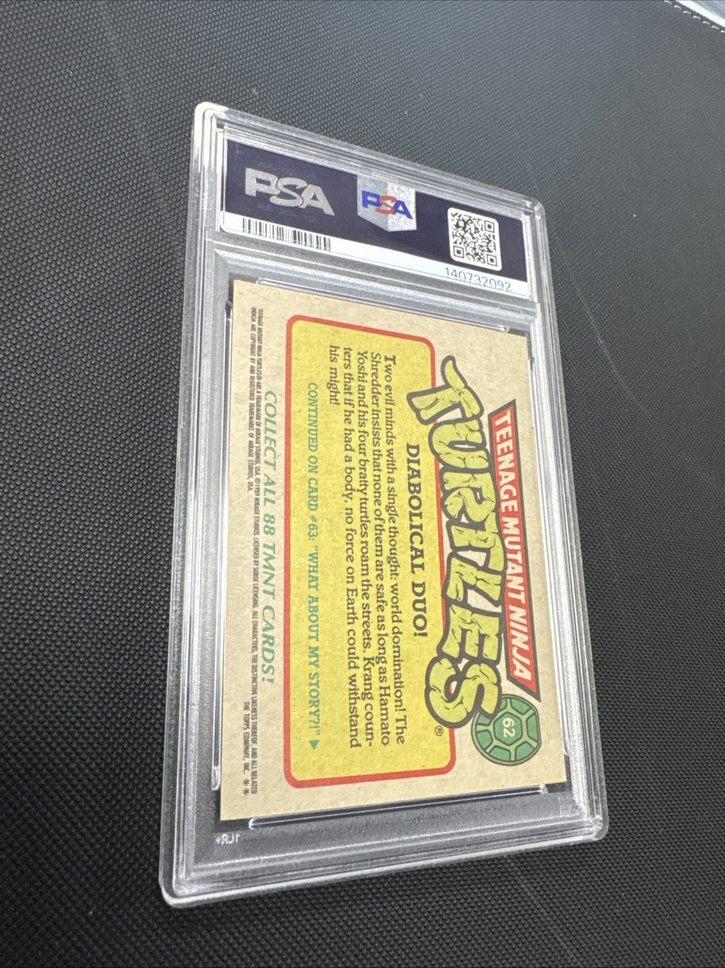 1989 Topps Teenage Diabolical Duo Mutant Ninja Turtles #62 PSA 7