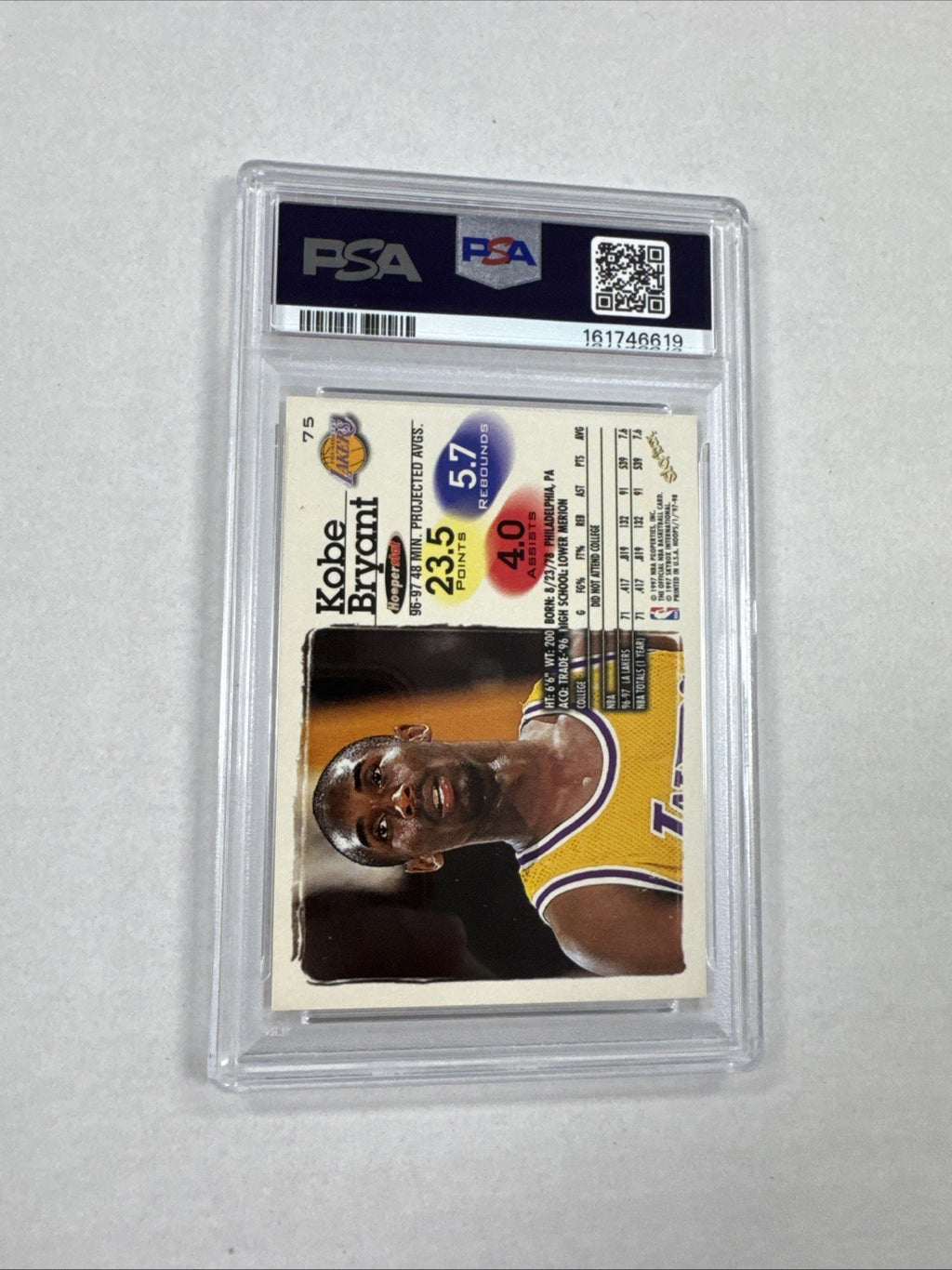 1997-98 NBA Hoops - Kobe Bryant #75 PSA 9