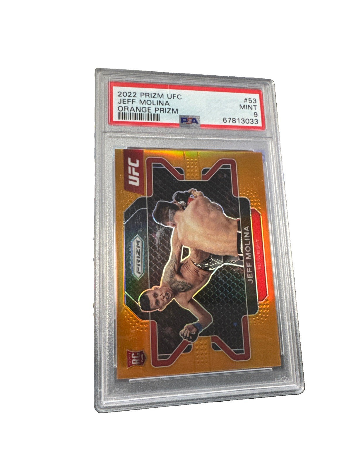 2022 Panini Prizm UFC - Jeff Molina #53 Orange Prizm /99 (RC) PSA 9