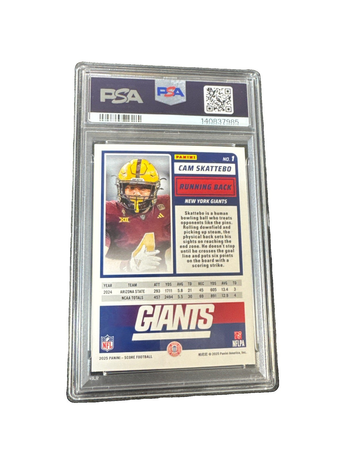 2025 Score Cam Skattebo (RC) PSA 10