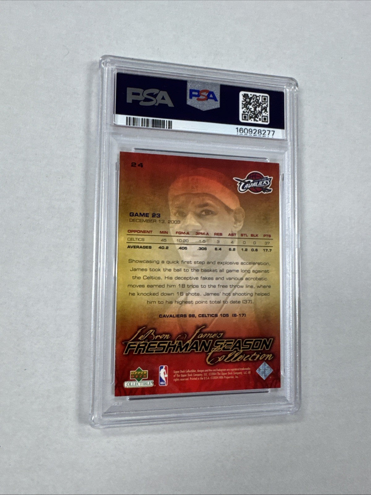 2003-04 Upper Deck LeBron James Freshman Season Collection- #24 PSA 7