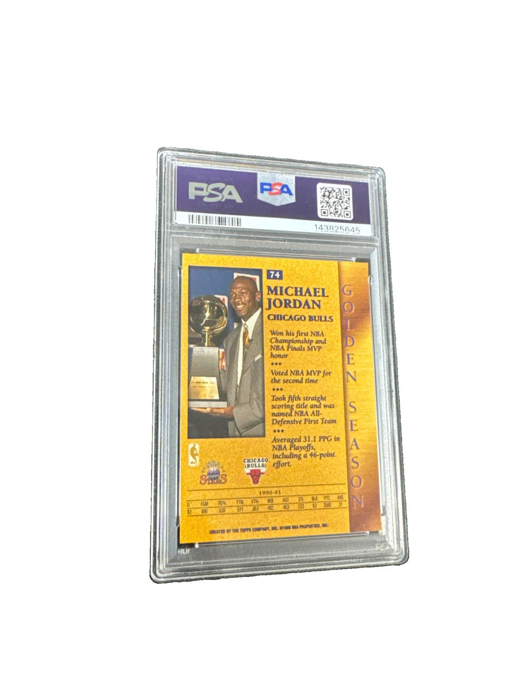 1996 Topps Stars - Golden Season Michael Jordan #74 PSA 8