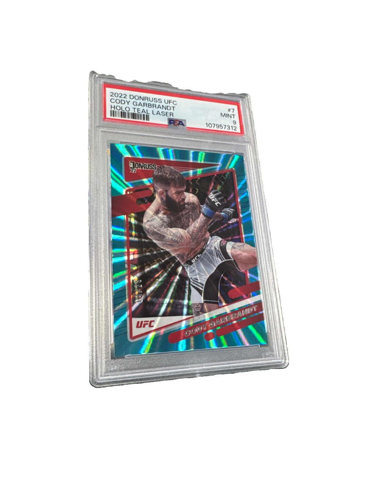 2022 Donruss UFC Cody Garbrandt Holo Teal Laser /25 PSA 9