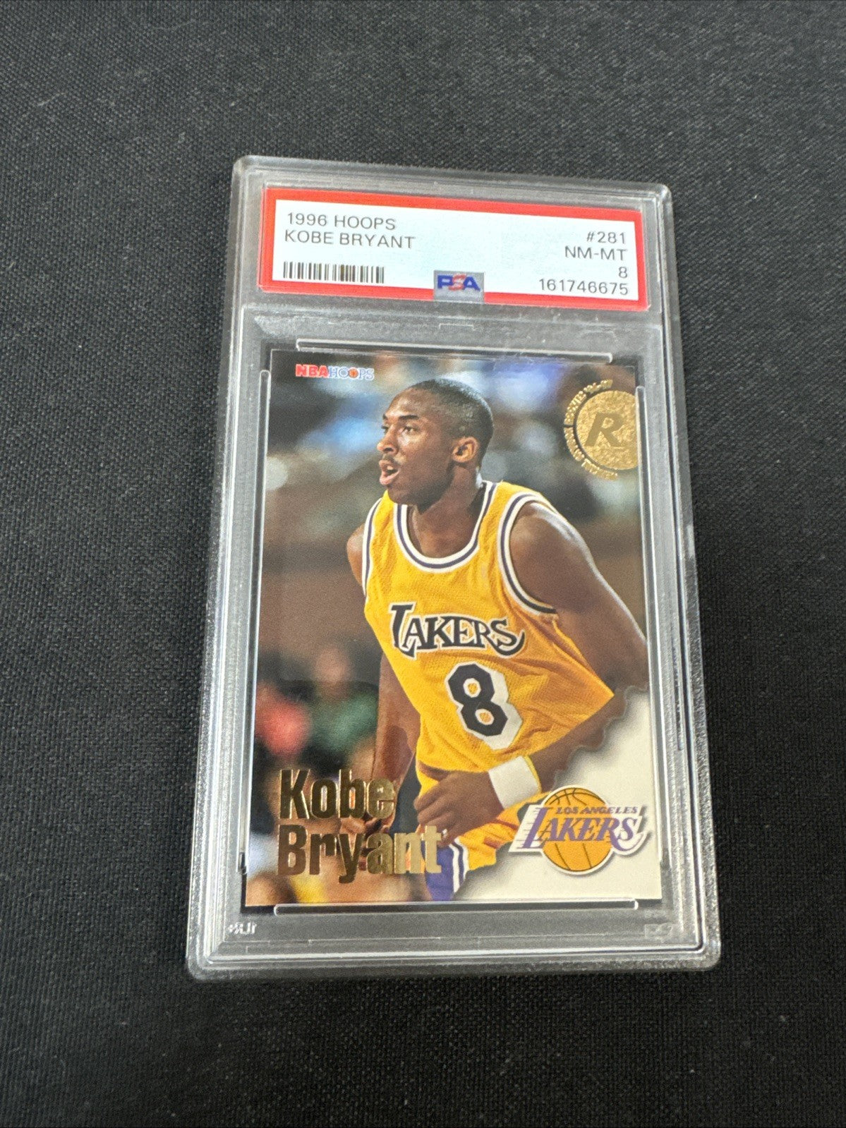 1996-97 NBA Hoops - Rookies Kobe Bryant #281 (RC) PSA 8