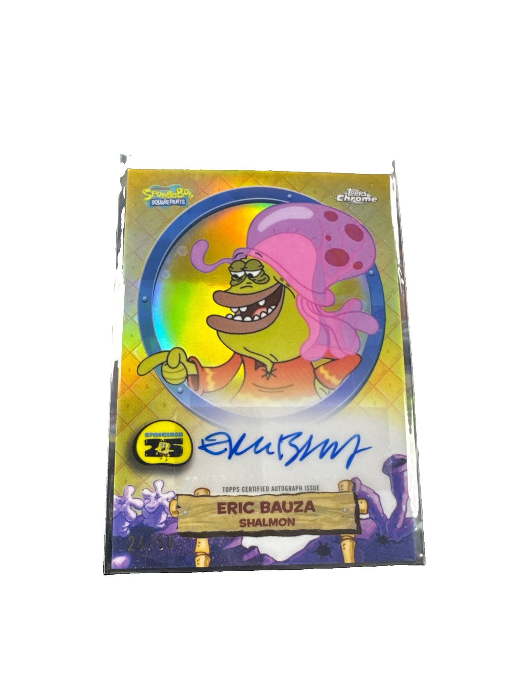 2025 Topps Chrome Spongebob Eric Bauza - Shalmon Gold Autograph Auto #/50