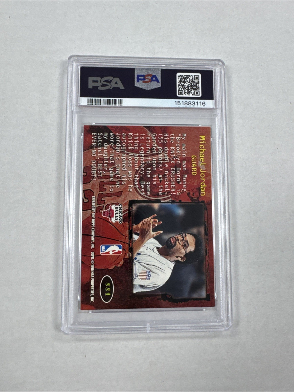 1995-96 Topps Stadium Club - Spike Says Michael Jordan #SS1 PSA 8