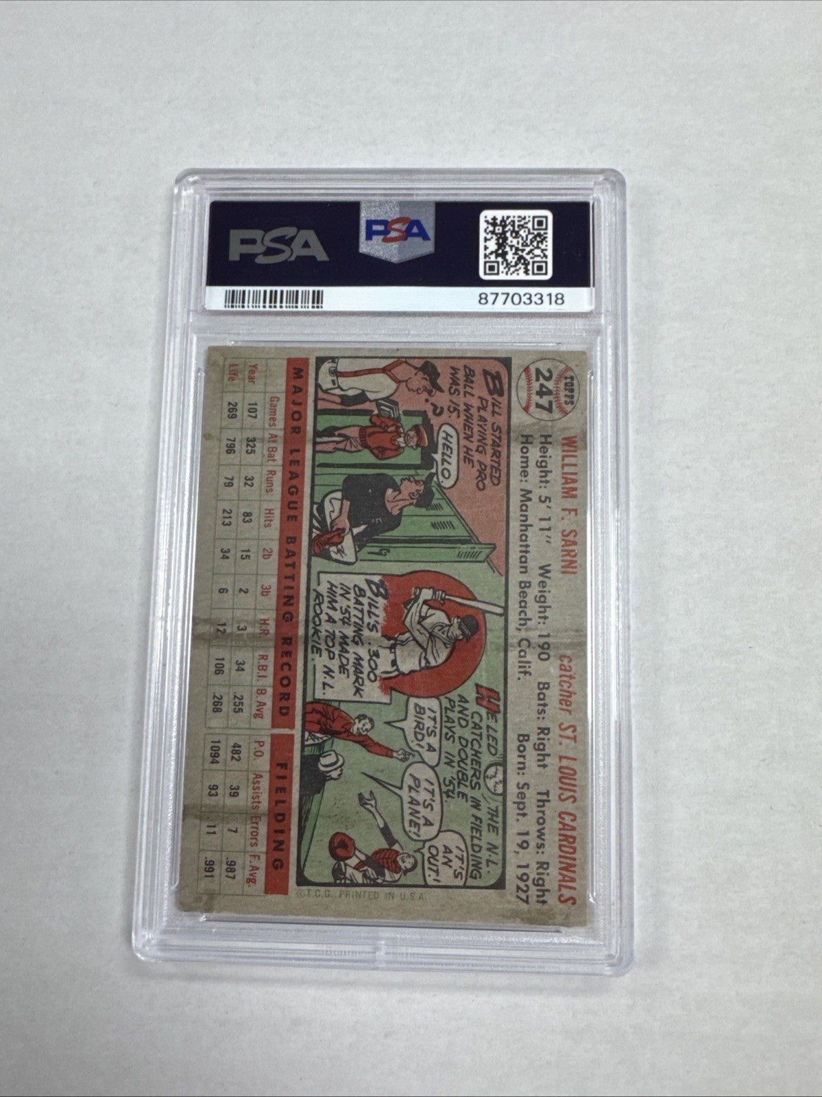 1956 Topps - Bill Sarni #247 PSA 5