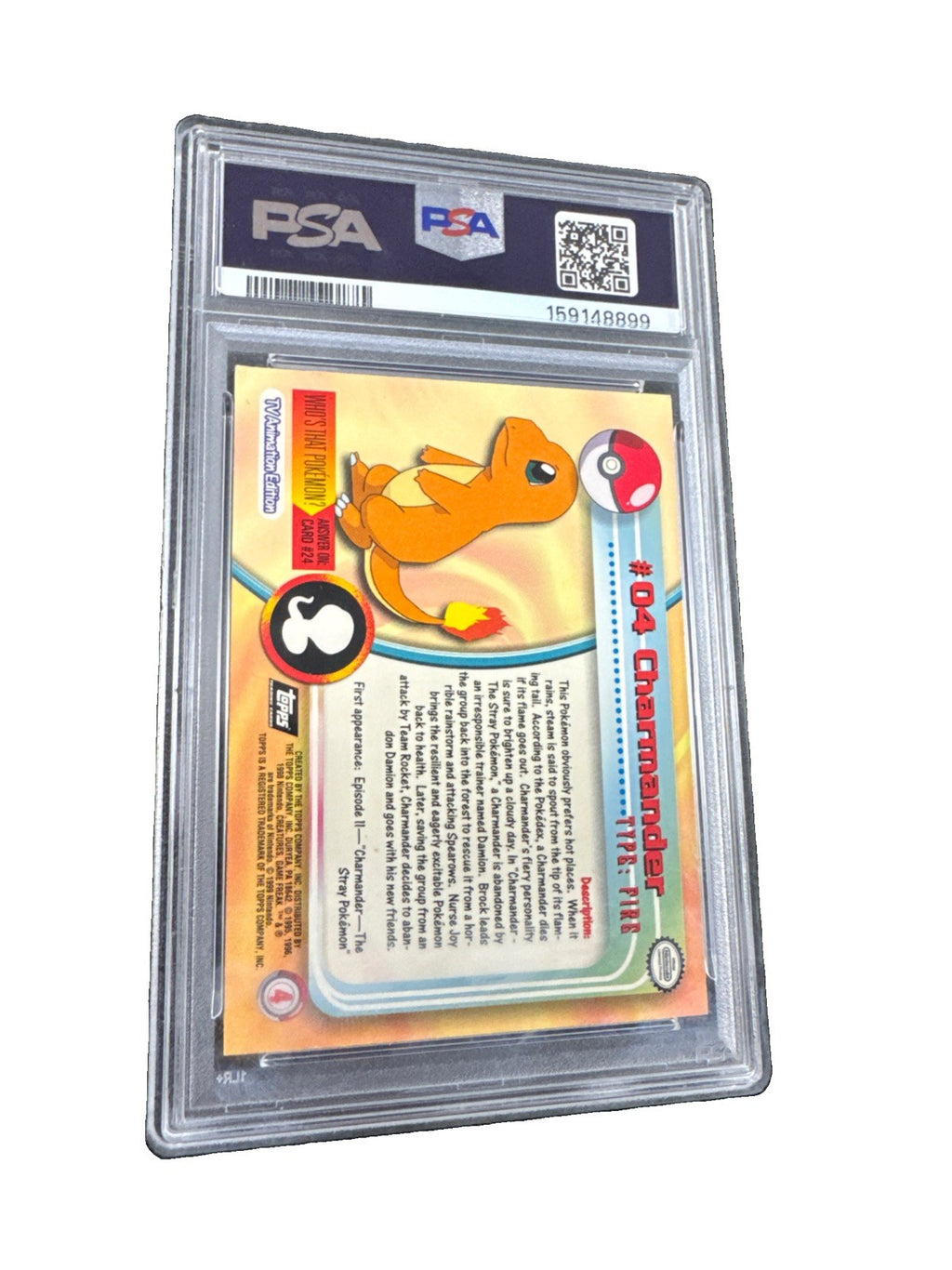 1999 Topps Pokemon T.V. Charmander PSA 3