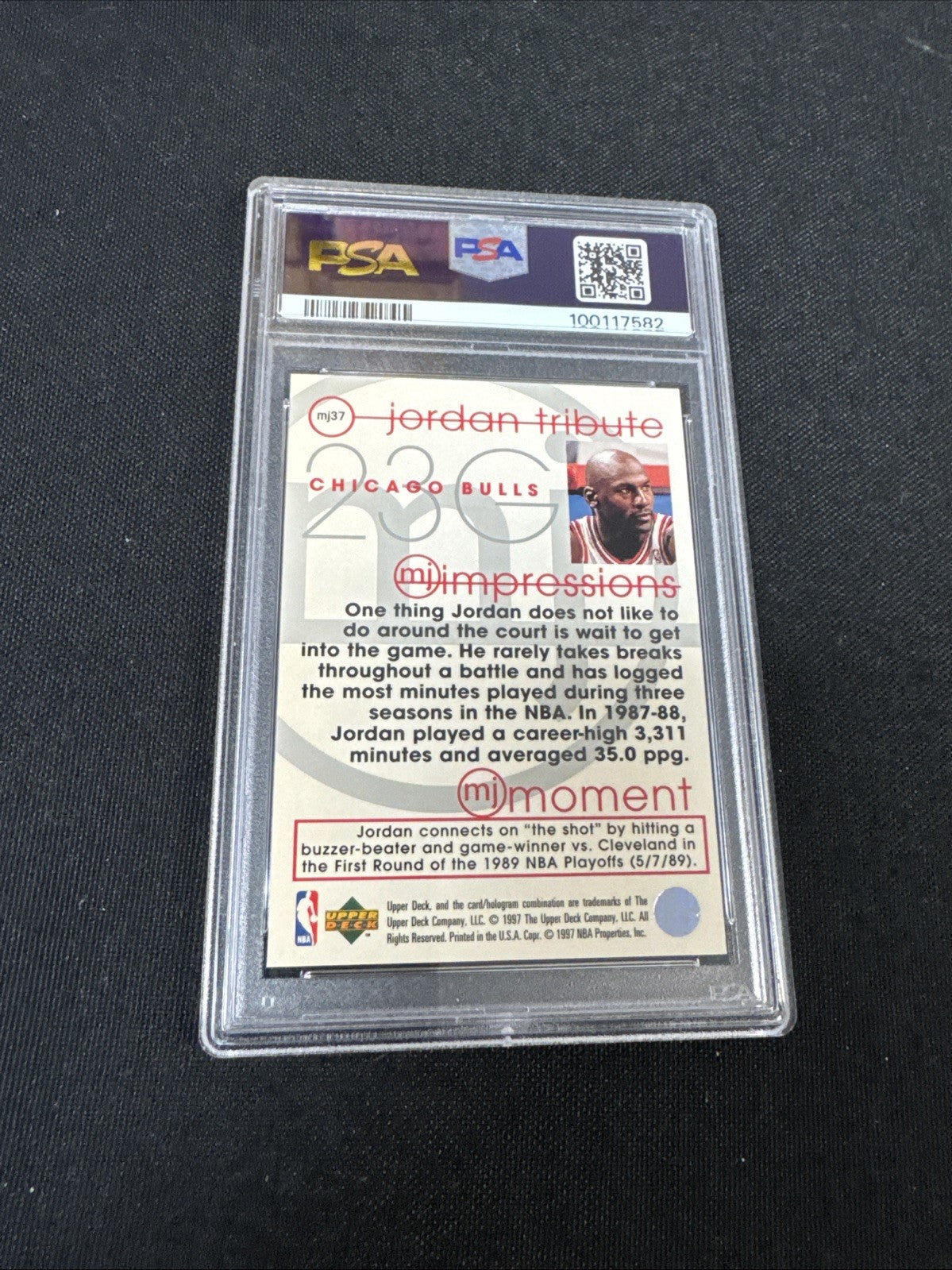 1996 UD Jordan Tribut- Michael Jordan #mj37 PSA 9