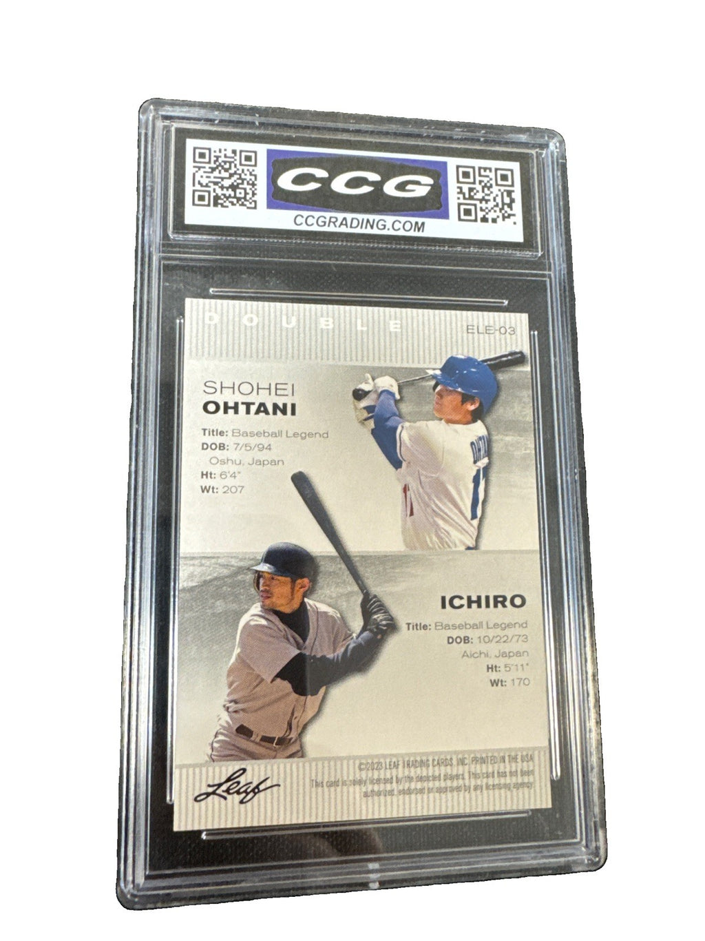 Leaf 2023 Double Exclusive Legends Ohtani/Ichiro #ELE-03 Insert CCG 10