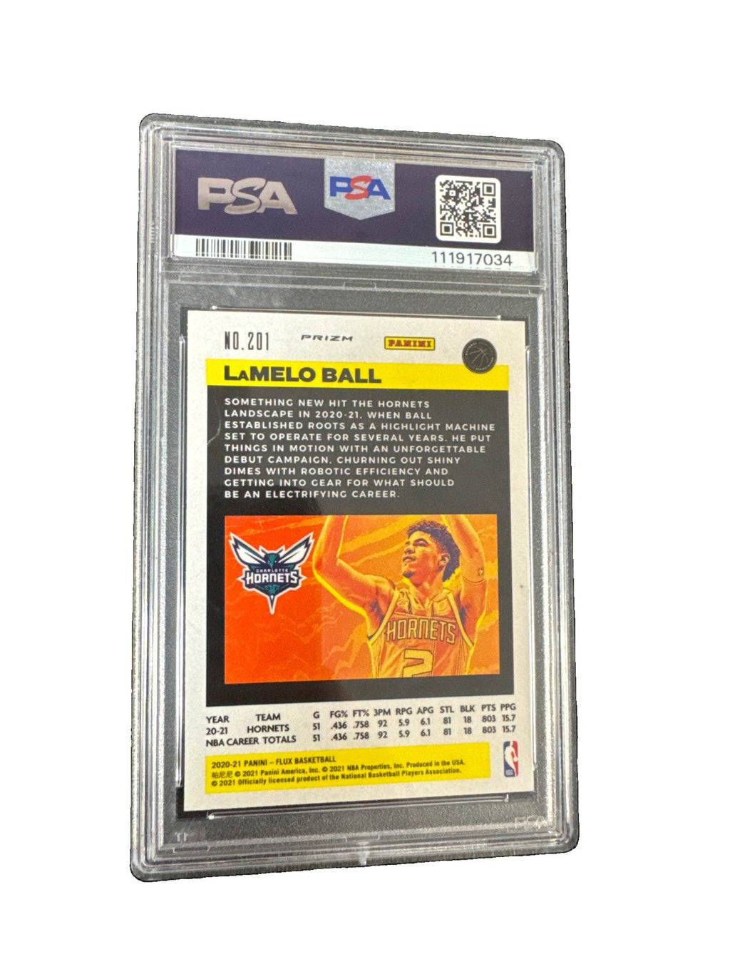 2020-21 Panini Flux - Rookies LaMelo Ball #201 Pulsar Prizm (RC) PSA 10