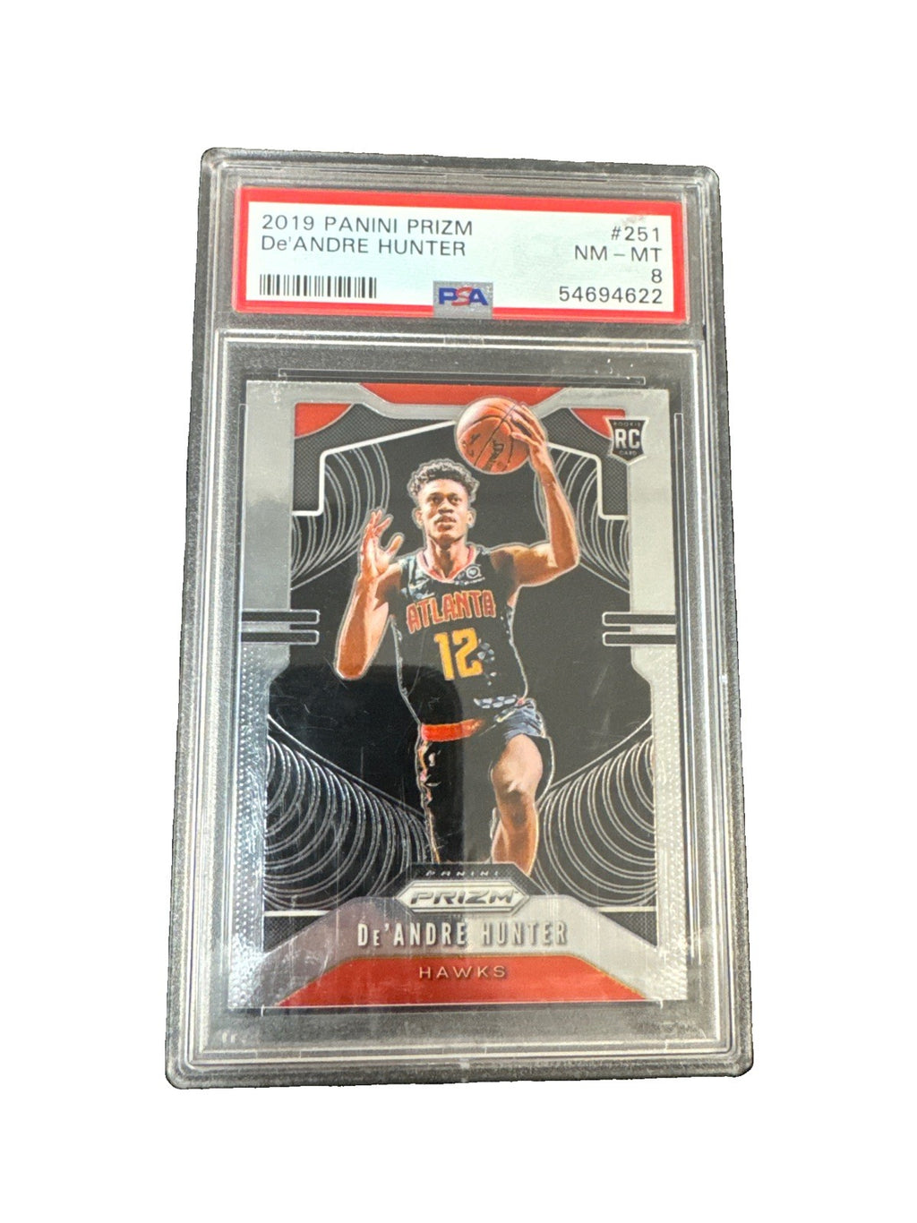 2019 Panini Prizm RC #251 De'Andre Hunter Hawks PSA 8 