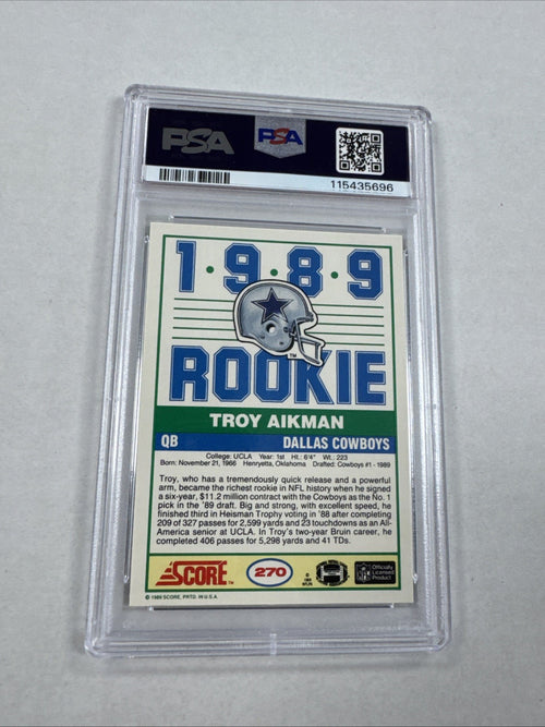 1989 Score - 1989 Rookie Troy Aikman #270 (RC) PSA 10