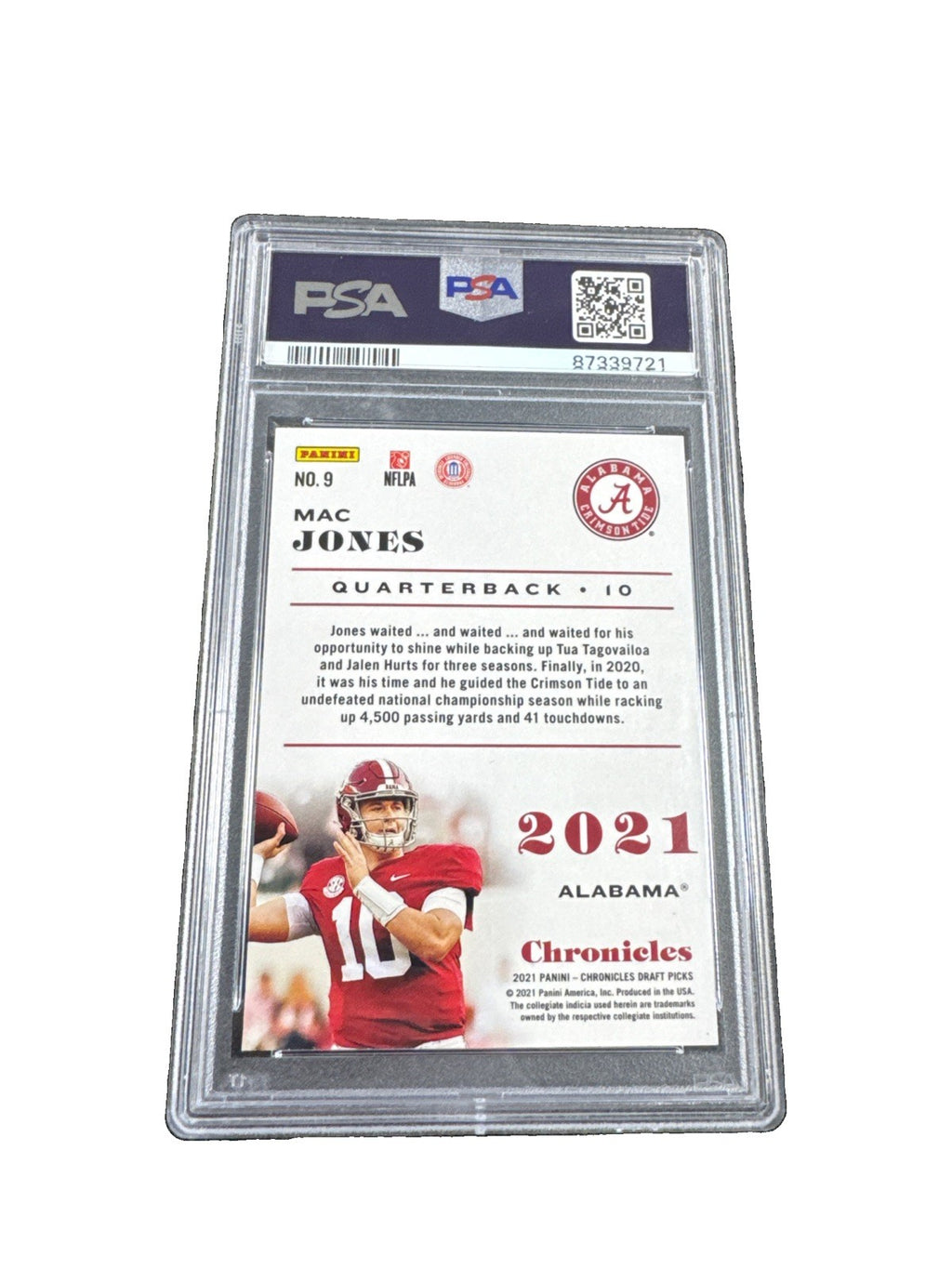 2021 Panini Chronicles Draft Picks - Base Chronicles Mac Jones #9 (RC) PSA 10