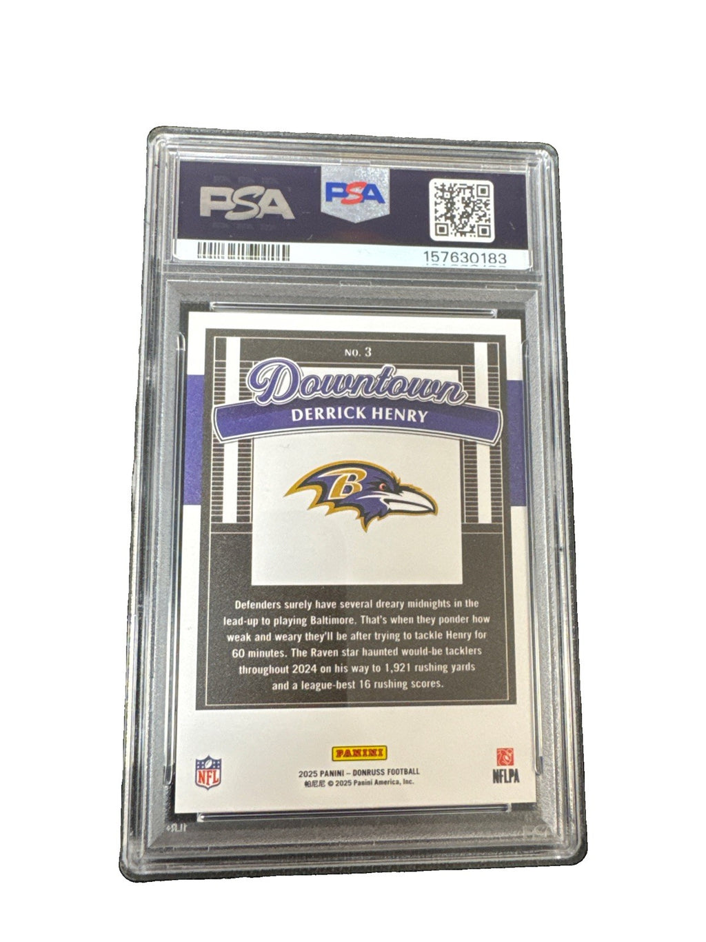 2025 Panini Donruss - Downtown! Derrick Henry #3 PSA 10