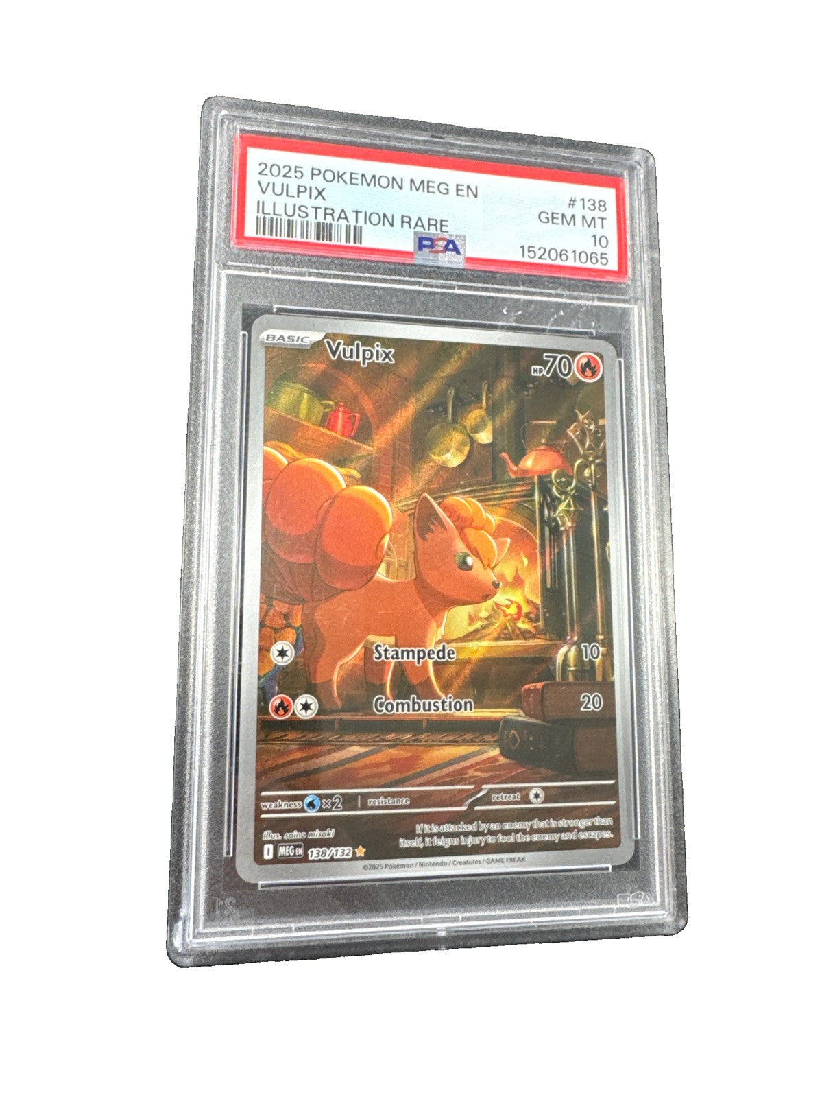 2025 Vulpix 138/132 Meg En Illustration Rare PSA 10