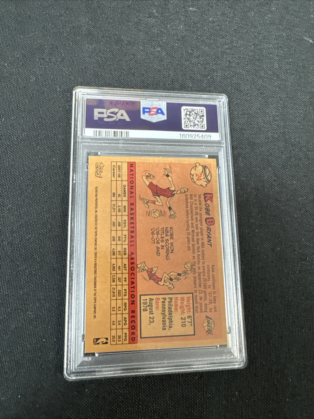 2008-09 Topps - Kobe Bryant #24 1958-59 Variations PSA 8