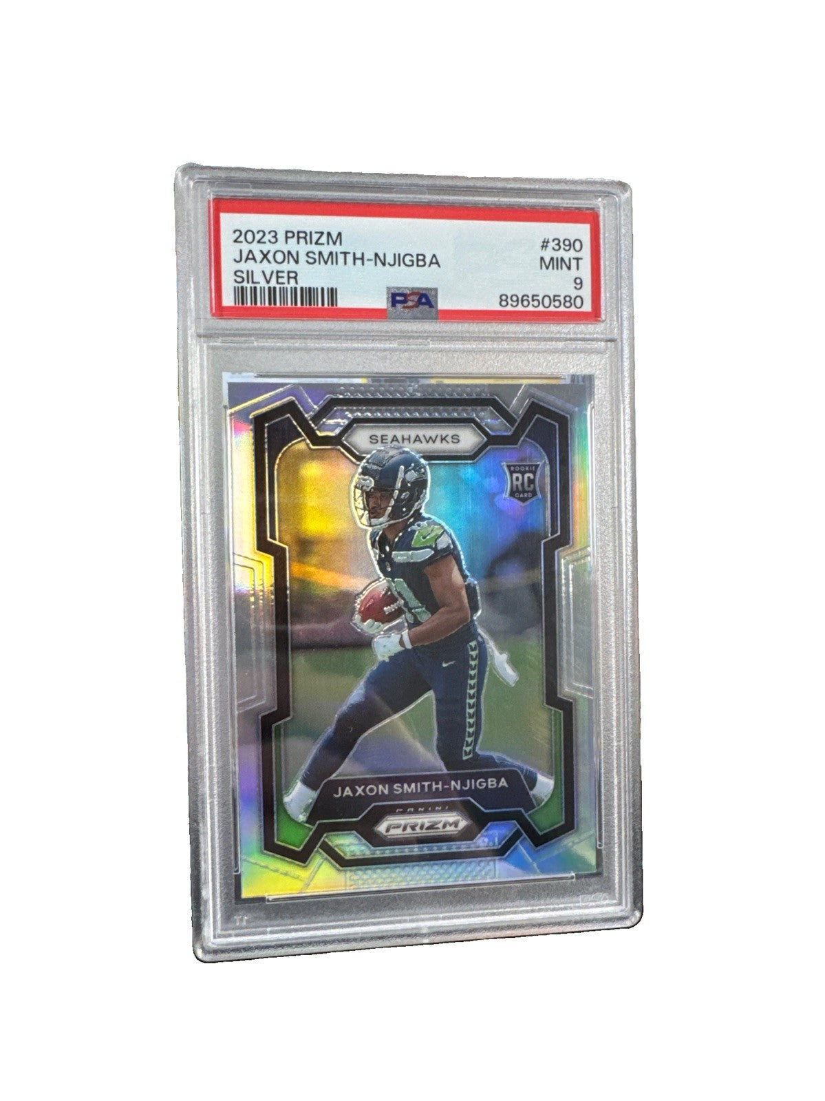 2023 Panini Prizm - Jaxon Smith-Njigba #390 Silver Prizm (RC) PSA 9