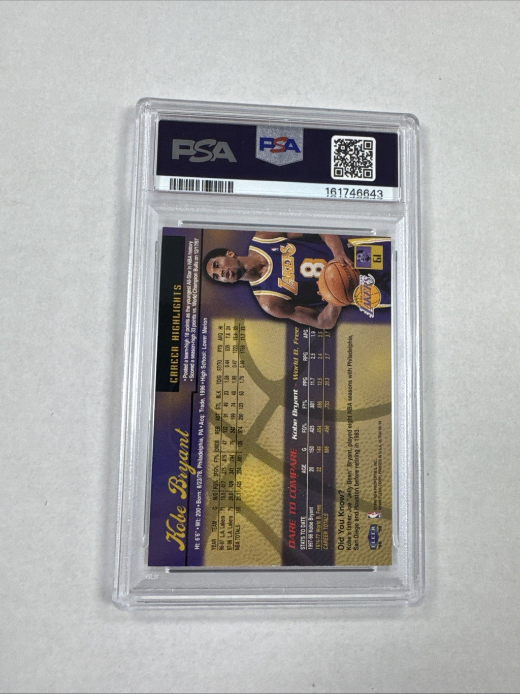 1998-99 Fleer Ultra - Kobe Bryant #61 PSA 7