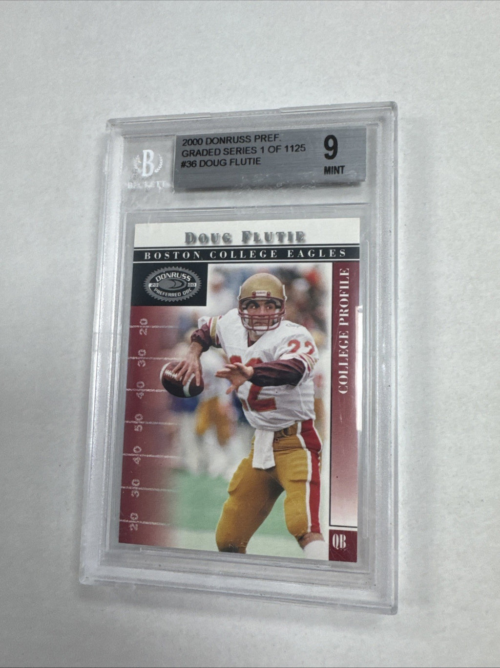 2000 Donruss Preferred QBC - College Profile Doug Flutie #36 Graded Series /1125