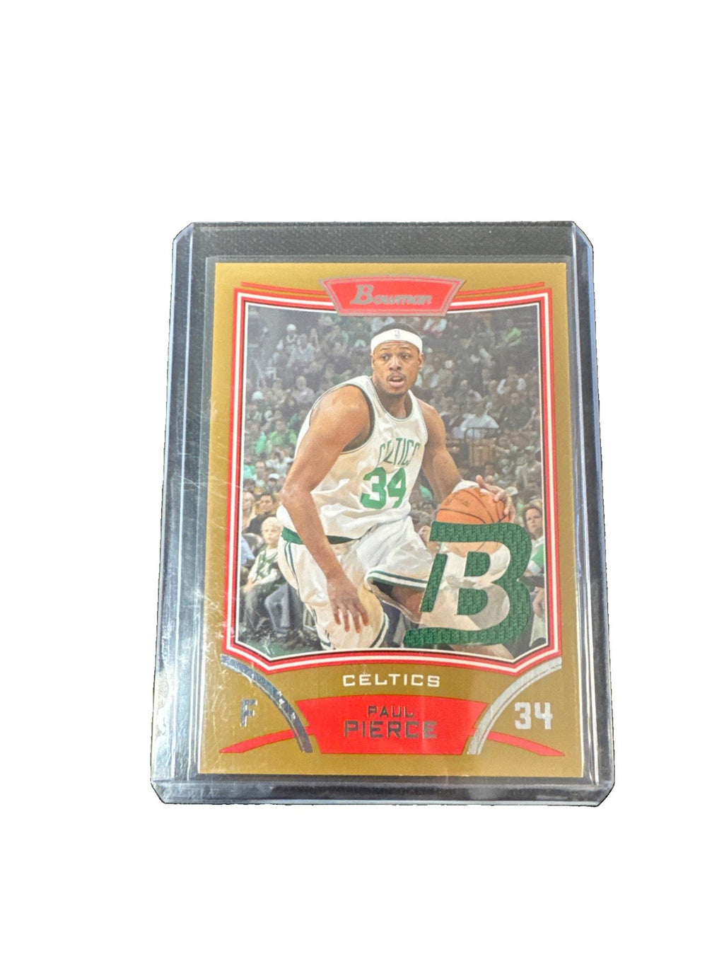 2008 Bowman Topps Paul Pierce /10 Game Worn Patch