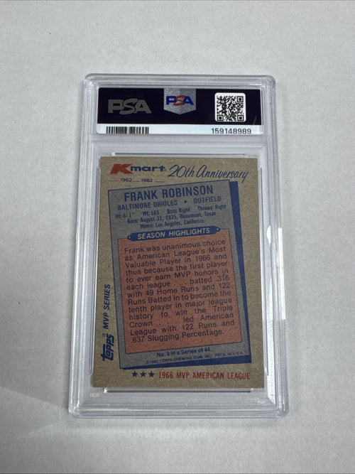1982 Topps Kmart MVP Series - Frank Robinson #9 PSA 7