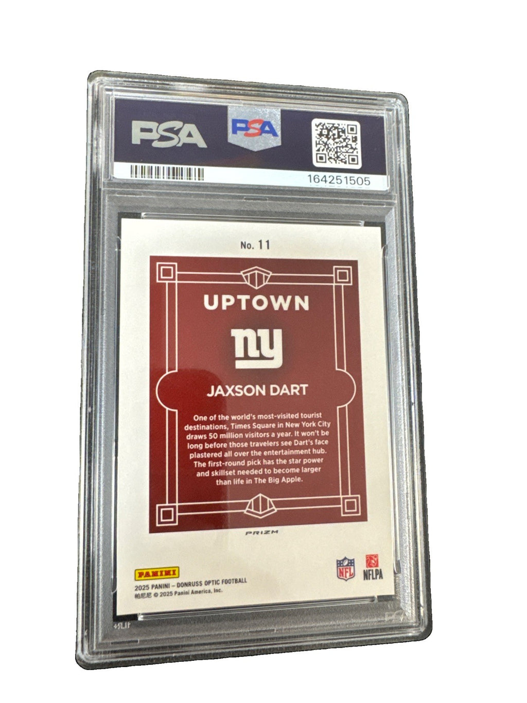 2025 Panini Donruss Optic - Uptowns Jaxson Dart #11 (RC) PSA 8