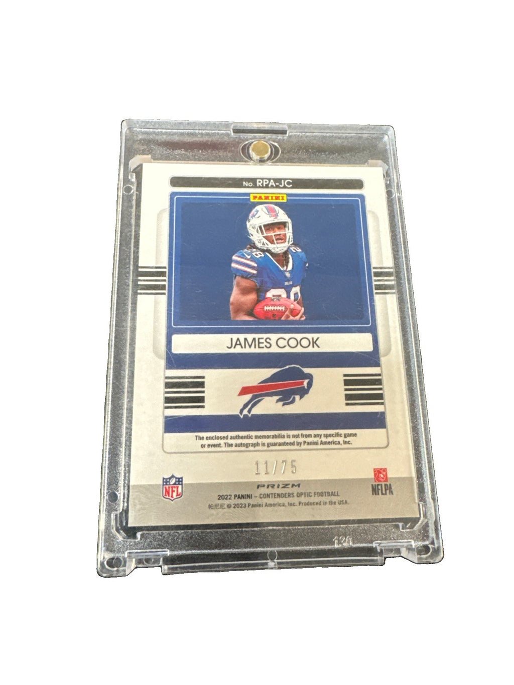 2022 Panini Contenders Optic James Cook (RC) Patch Auto /75