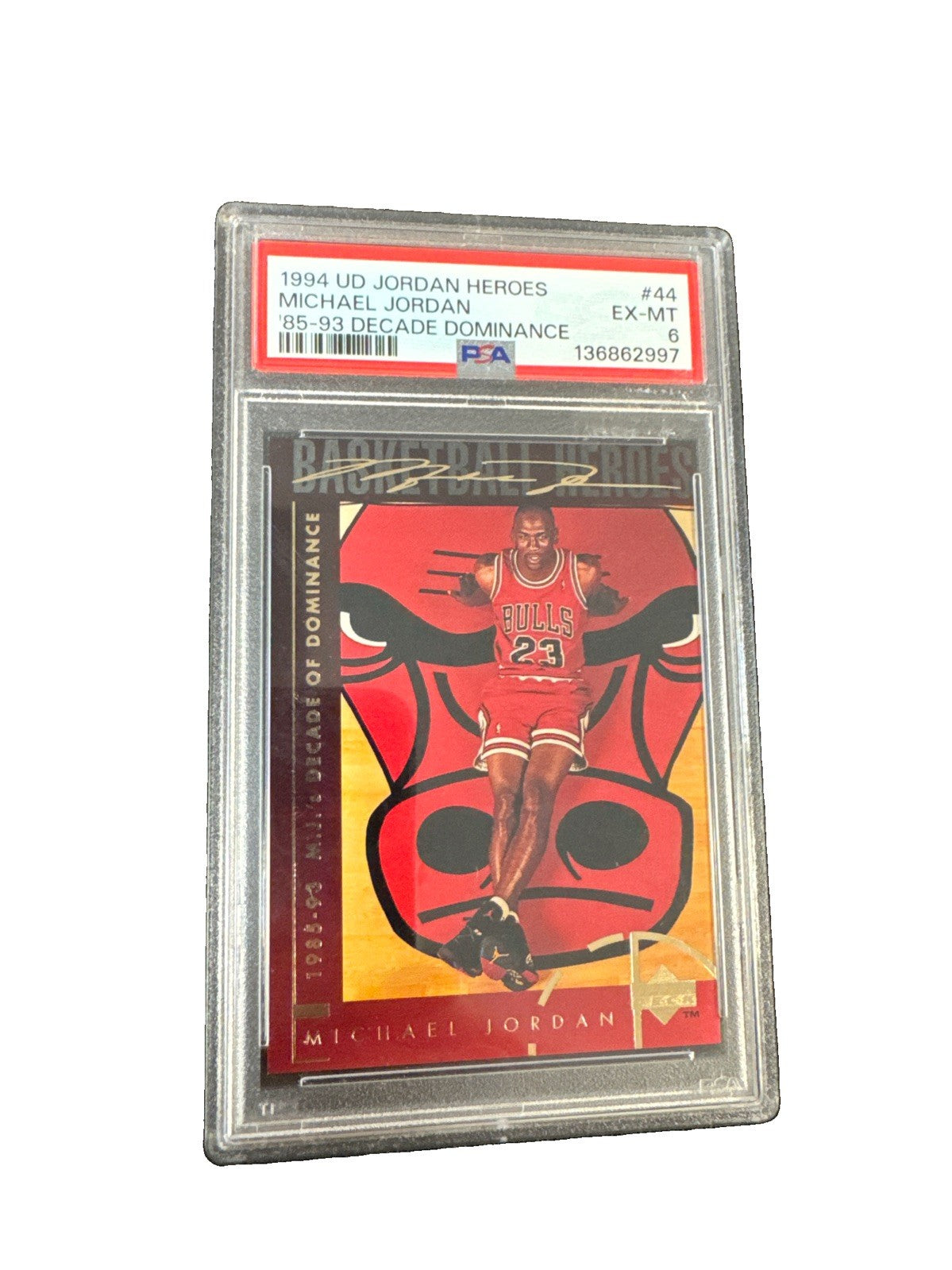 1994 UD Jordan Heroes Michael Jordan ‘85-93 Decade Dominance PSA 6