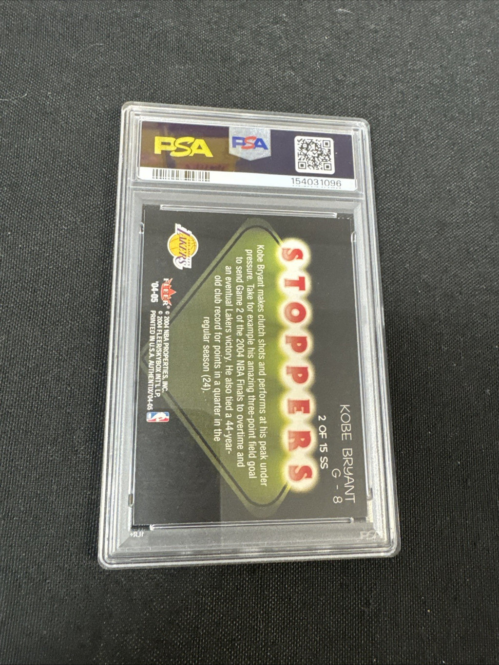 2004-05 Fleer Authentix - Showstoppers Kobe Bryant #2 SS PSA 7