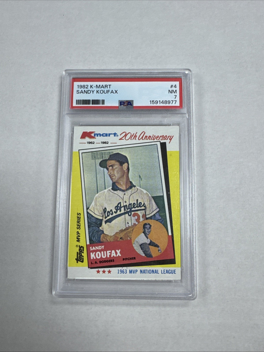 1982 Topps Kmart MVP Series - Sandy Koufax #4 PSA 7