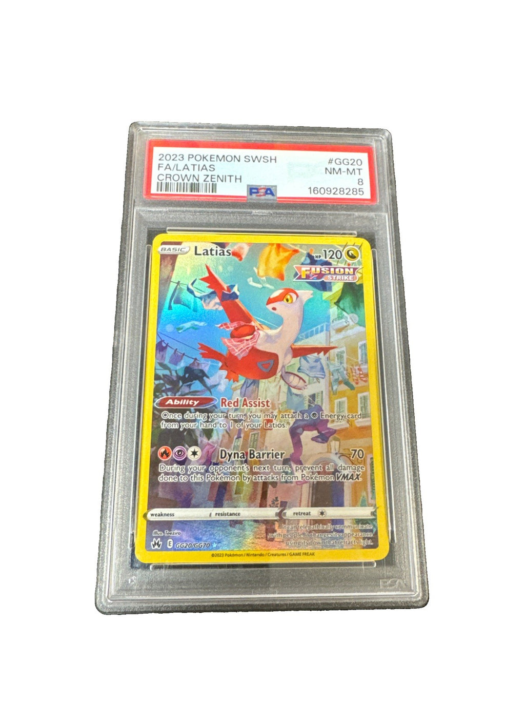 Latias GG20/GG70 SWSH: Crown Zenith: Galarian Gallery Holo PSA 8
