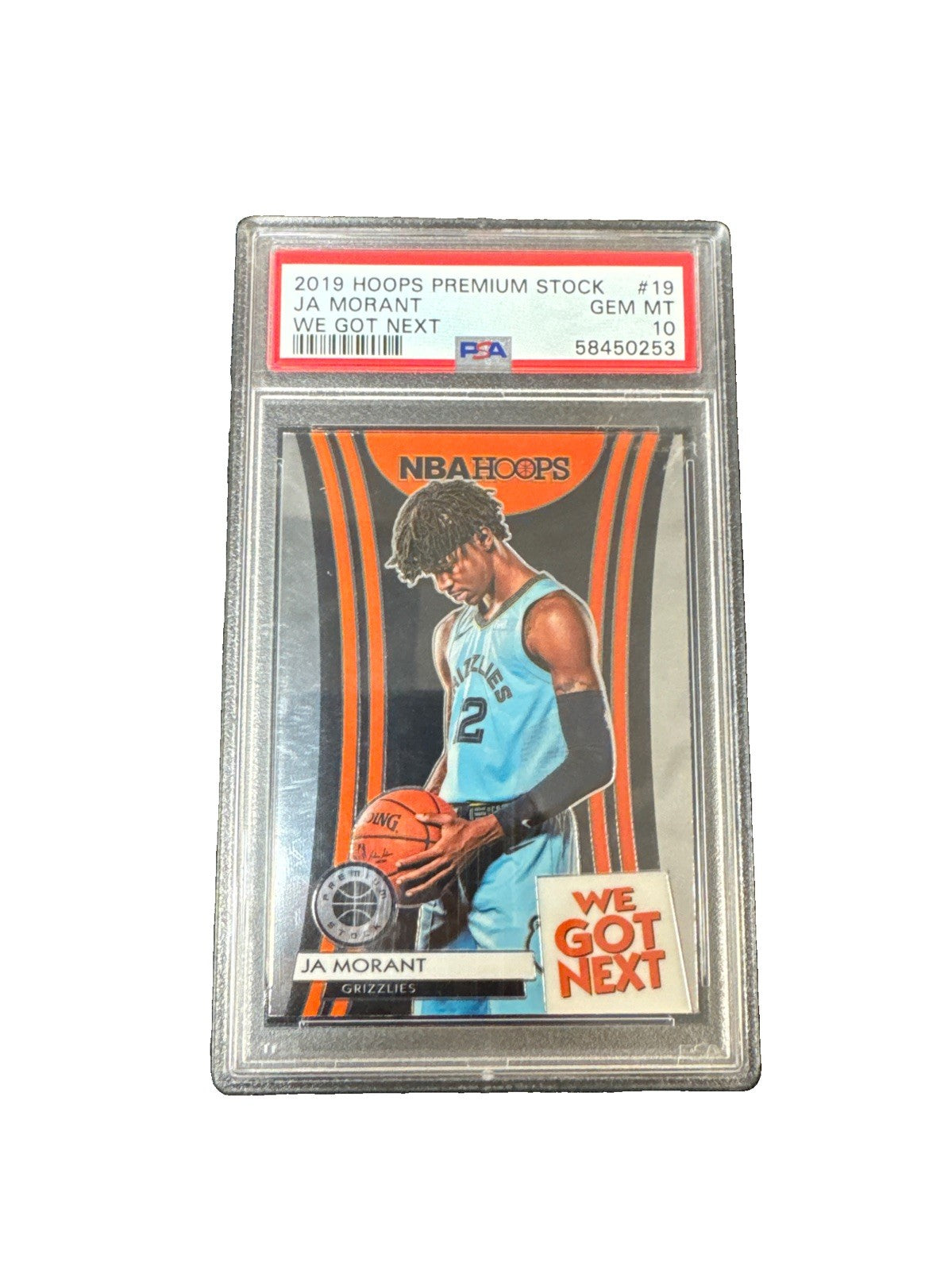 2019-20 Panini NBA Hoops Premium Stock - We Got Next Ja Morant #19 (RC) PSA 10