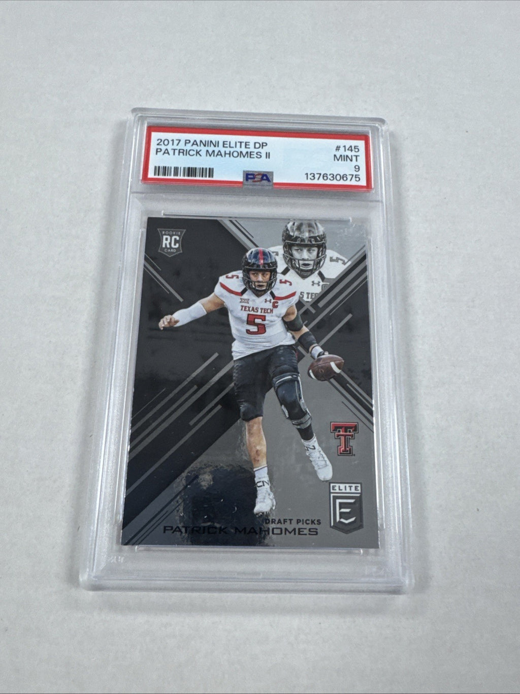 2017 Panini Elite Draft Picks - Draft Picks Patrick Mahomes II #145 (RC) PSA 9