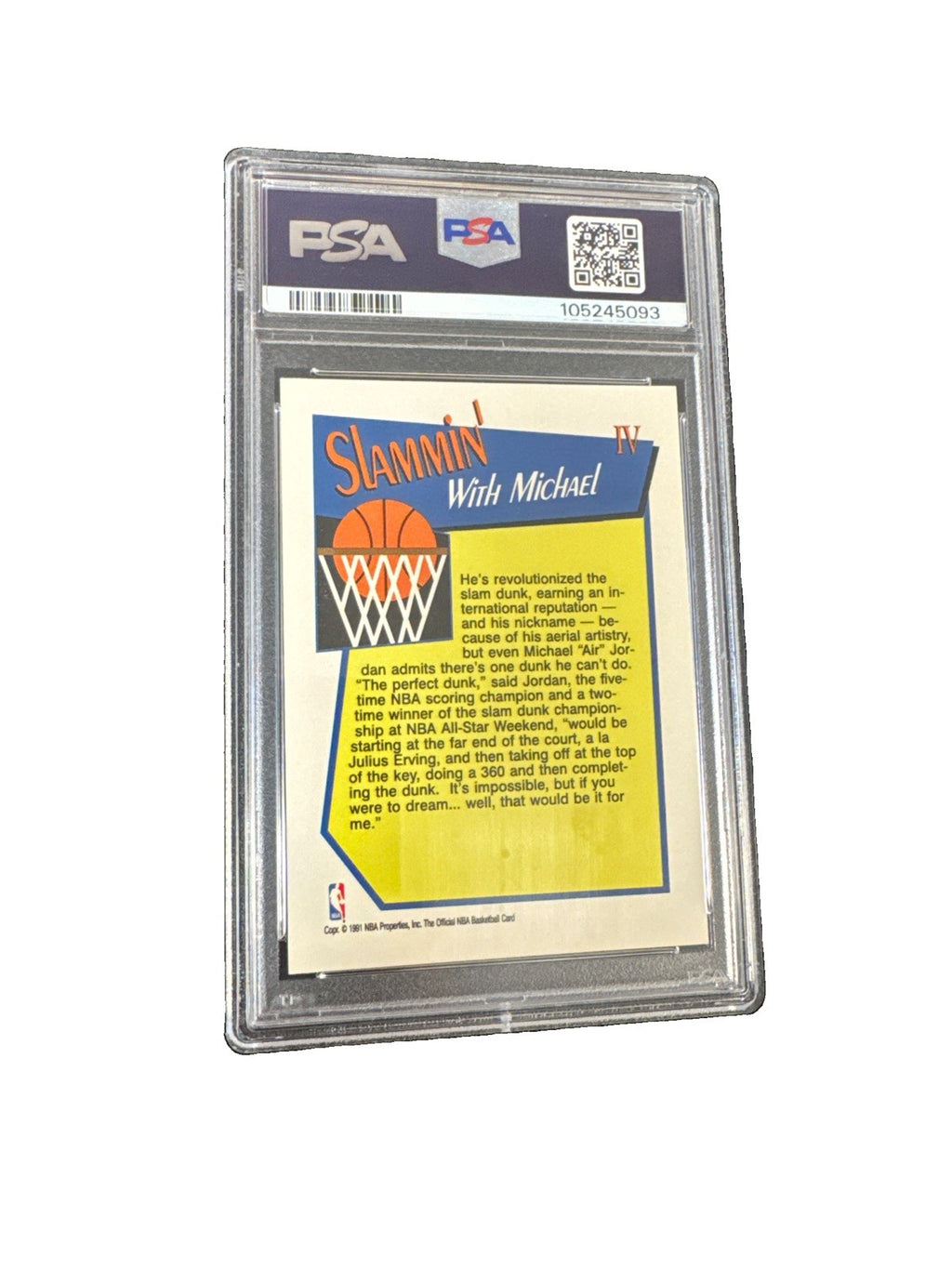 1991-92 NBA Hoops - Slam Dunk Champion Michael Jordan #IV PSA 9