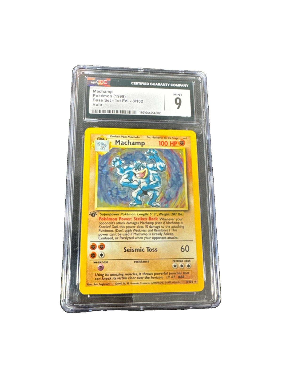 Machamp Pokemon 1999 Base Set- 1st Ed. 8/102 Holo CGC 9