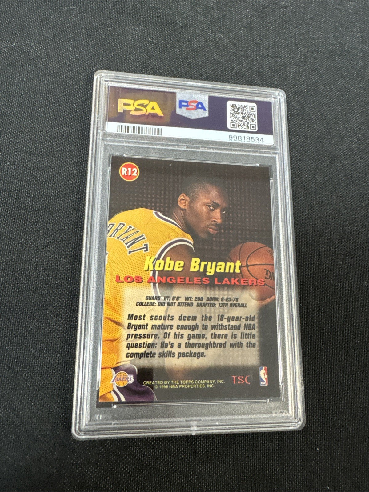 1996-97 Topps Stadium Club - Rookies Series 1 Kobe Bryant #R12 (RC) PSA 8