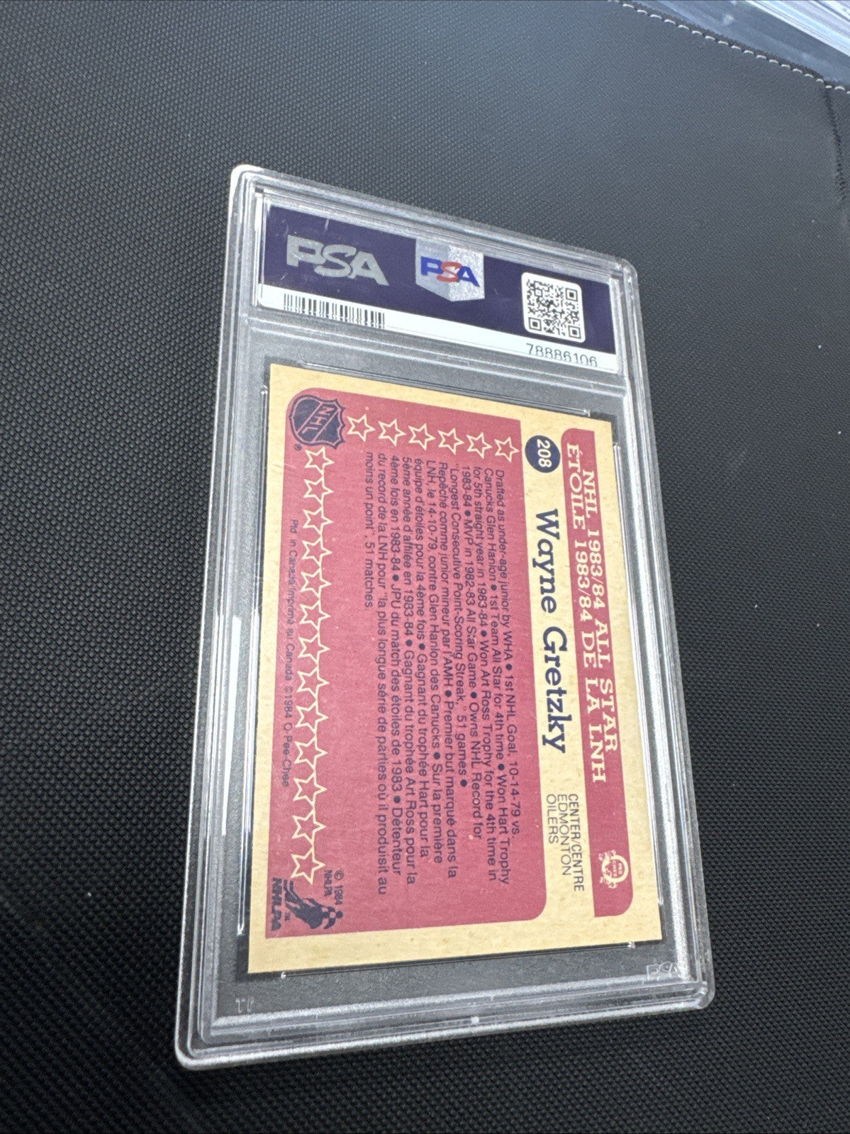 1984-85 O-Pee-Chee - All Star Wayne Gretzky #208 PSA 8