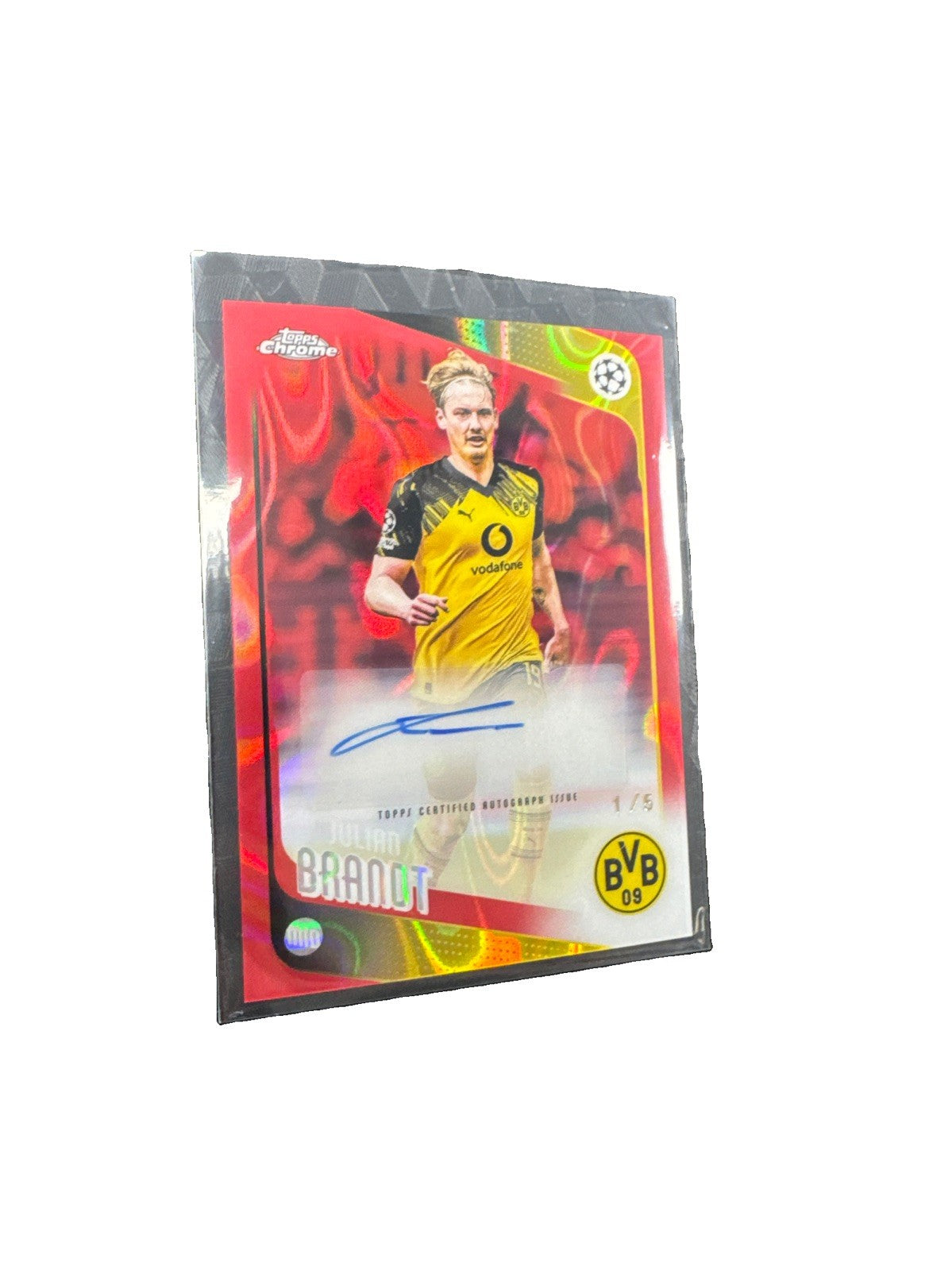 2025-26 Topps Chrome UEFA Sapphire Julian Brandt Auto Red Refractor #/5 Dortmund