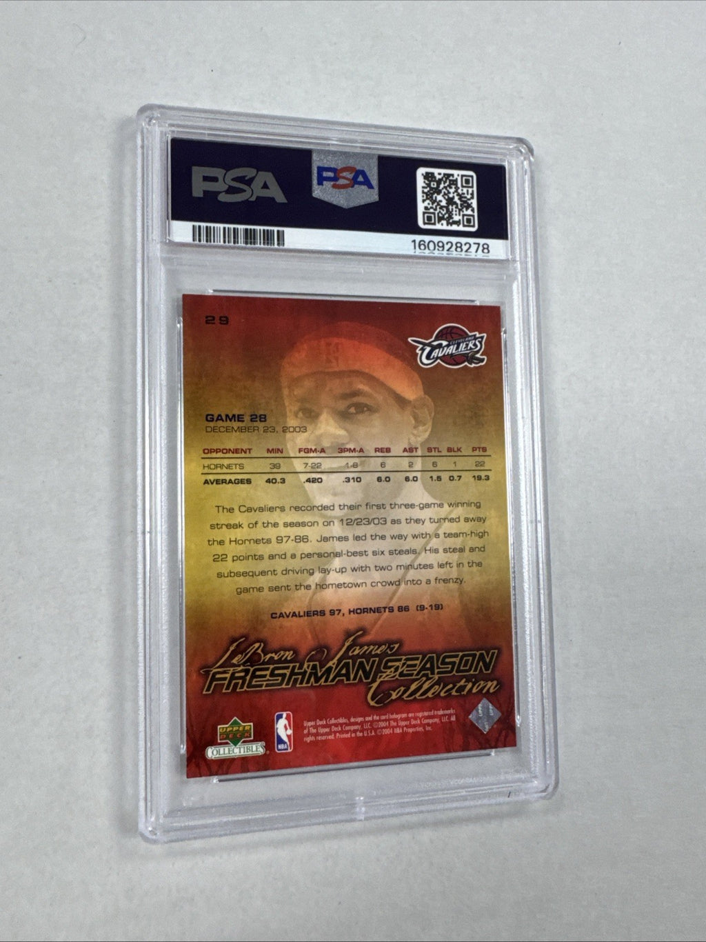 2003-04 Upper Deck LeBron James Freshman Season Collection - #29 PSA 7